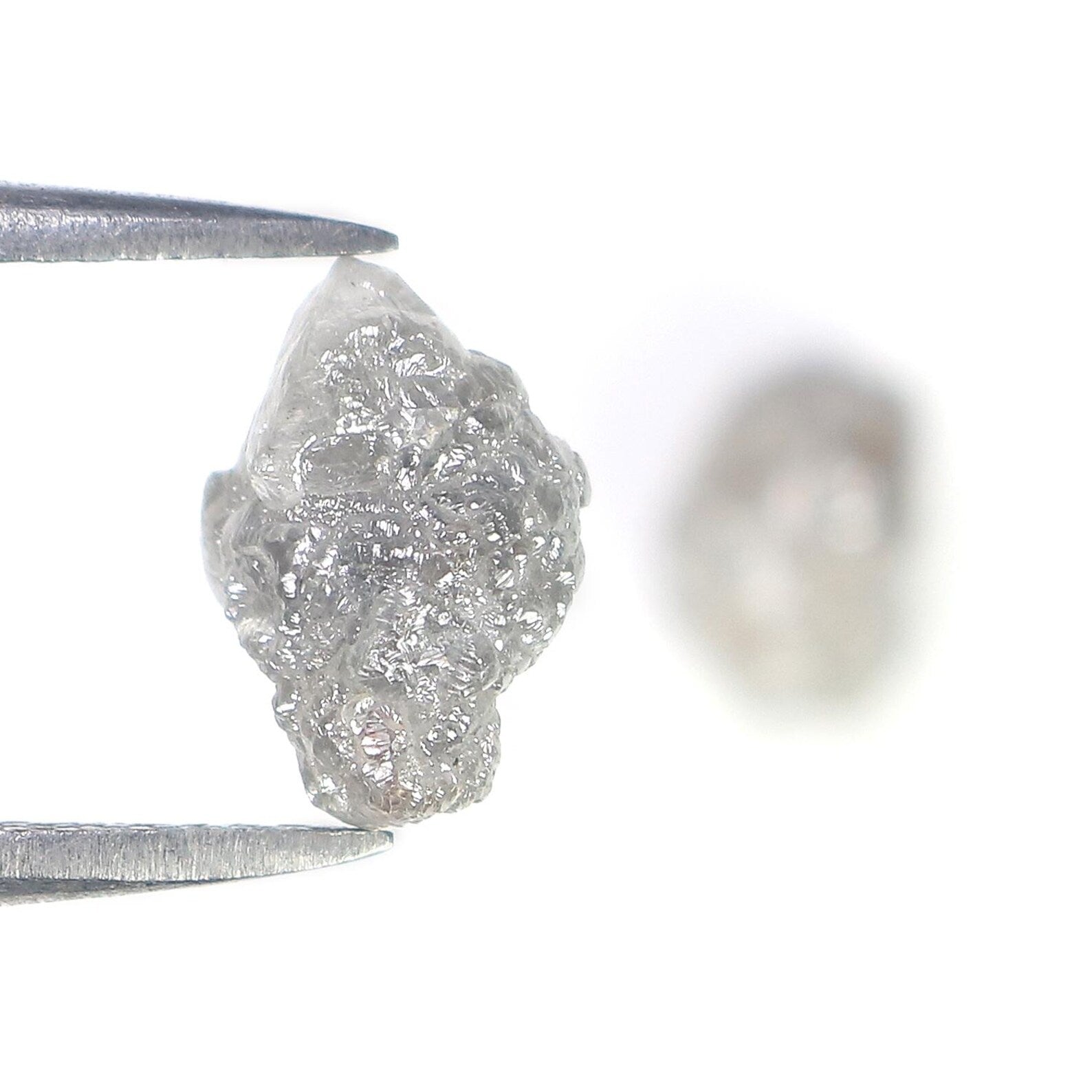 3.04 CT Natural Loose Rough Shape Diamond Grey Color Rough Uncut Diamond 9.05 MM Natural Grey Diamond Rough Irregular Cut Diamond NQ2584