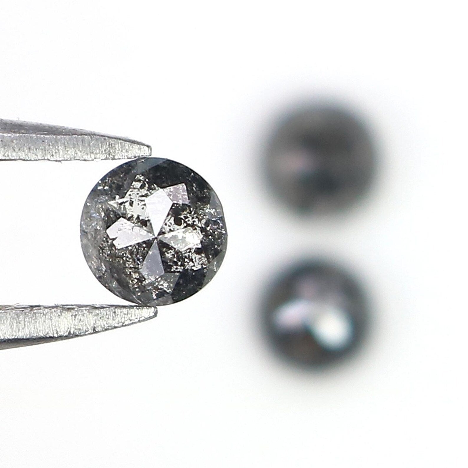 0.88 CT Natural Loose Round Shape Diamond Salt And Pepper Round Cut Diamond 3.70 MM Natural Loose Diamond Round Rose Cut Diamond NQ1876