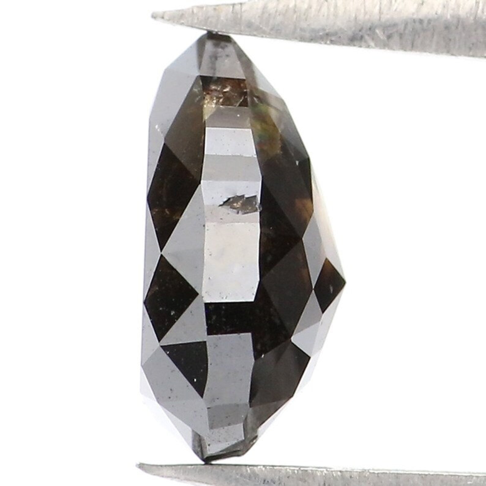 1.53 CT Natural Loose Pear Shape Diamond Black Brown Color Pear Cut Diamond 8.25 MM Natural Black Brown Color Pear Rose Cut Diamond NQ9263