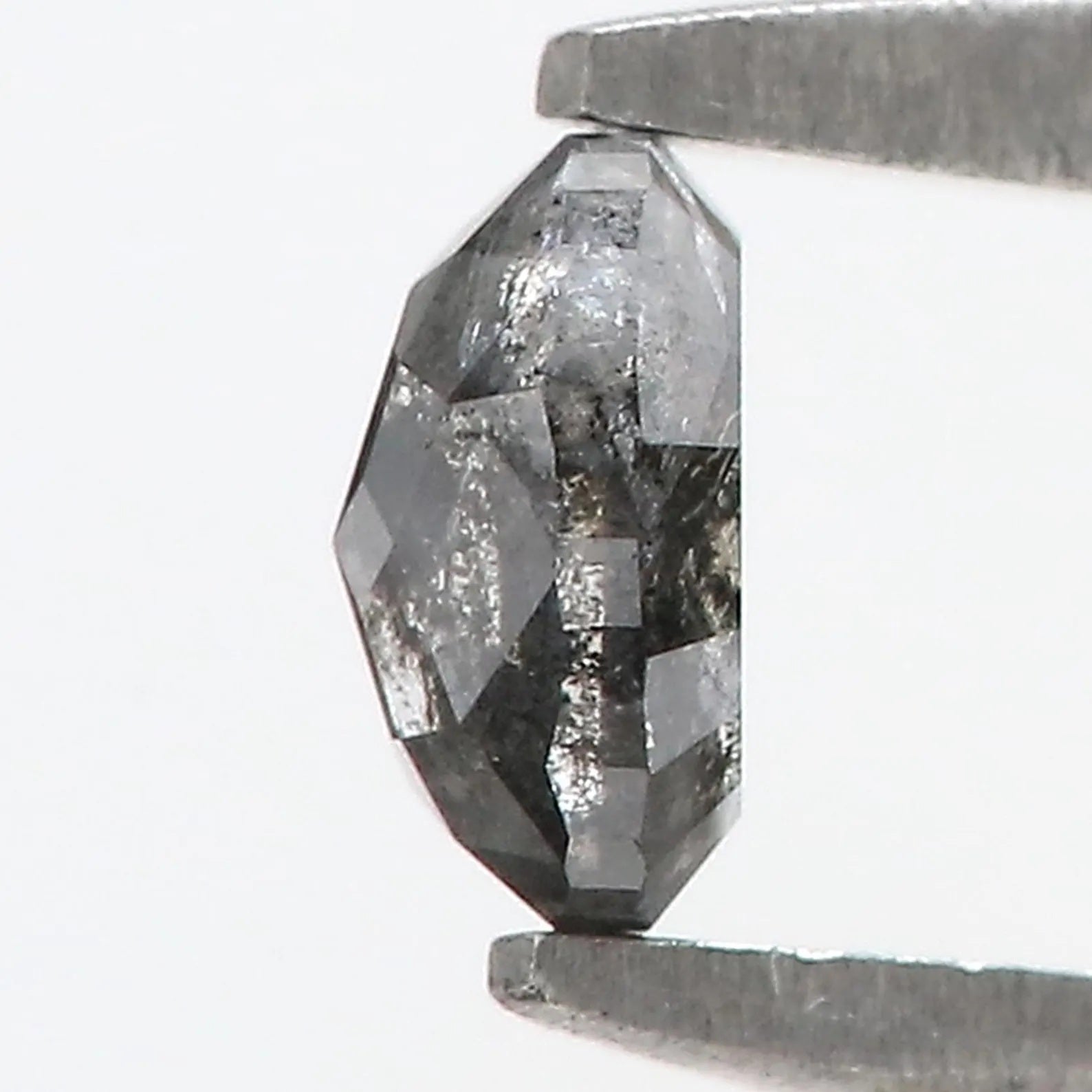 0.32 Ct Natural Loose Oval Shape Diamond Salt And Pepper Oval Cut Diamond 4.50 MM Black Grey Color Oval Shape Rose Cut Diamond QN9185