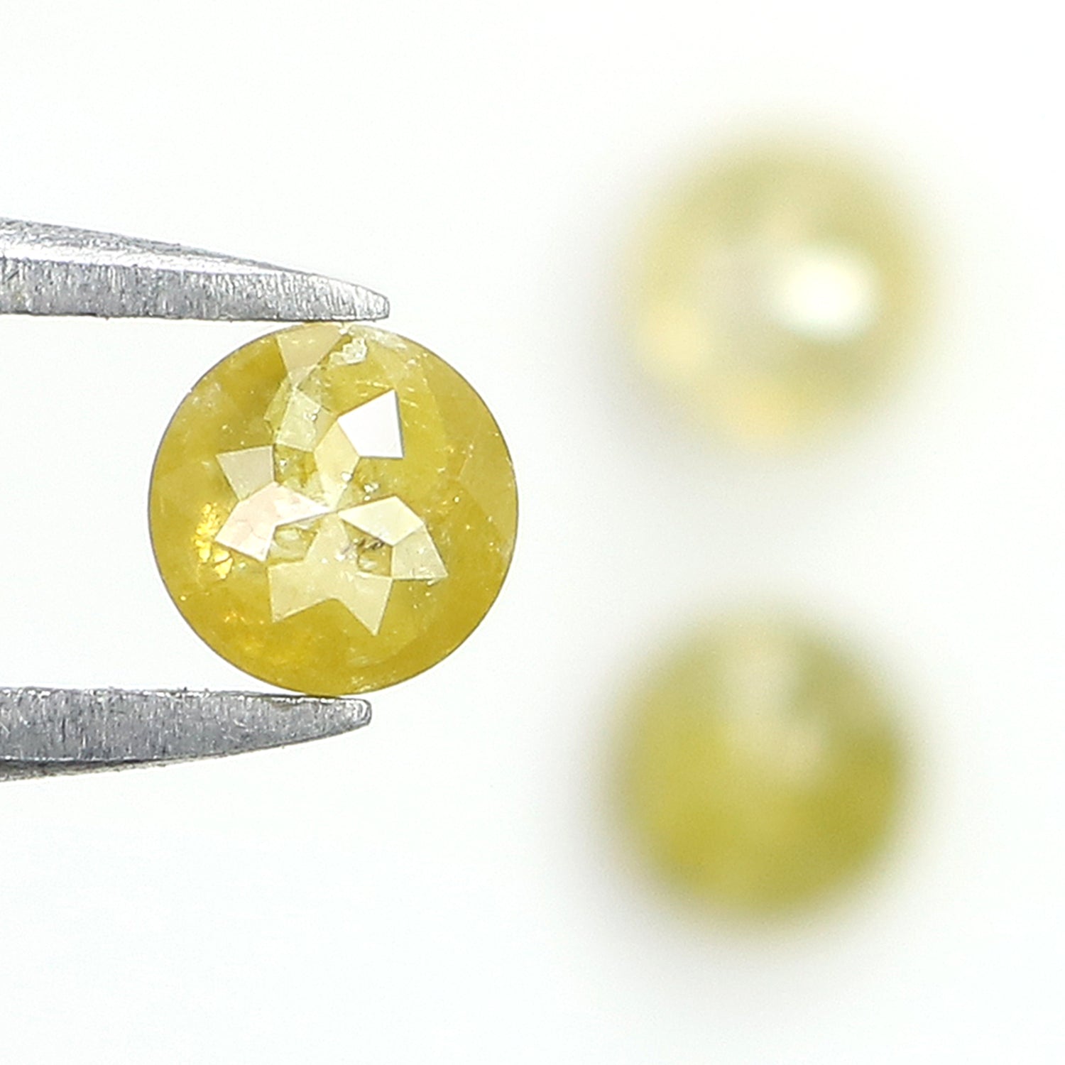 1.28 CT Natural Loose Rose Cut Diamond Yellow Grey Color Round Cut Diamond 4.20 MM Natural Loose Diamond Round Rose Cut Shape Diamond LQ6198