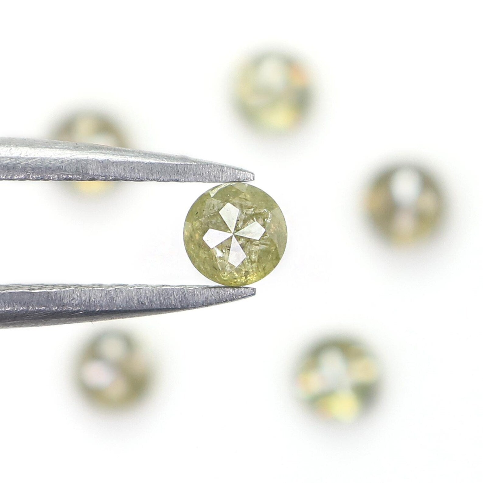 1.44 CT Natural Loose Round Shape Diamond Grey Color Round Diamond 3.50 MM Natural Loose Diamond Green Color Round Rose Cut Diamond NQ658