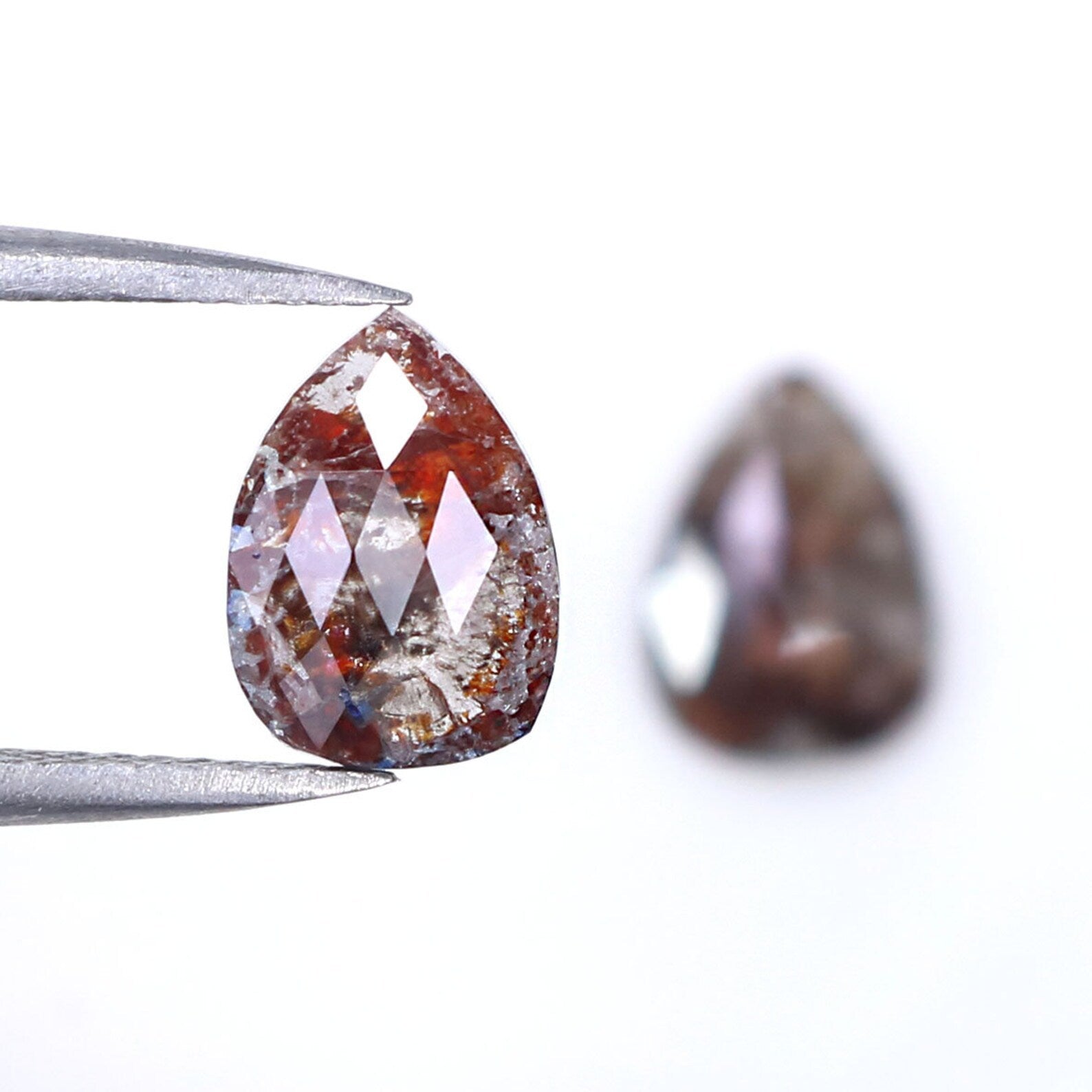 2.20 CT Natural Loose Pear Shape Pair Diamond Brown Color Pear Cut Diamond 8.80 MM Natural Loose Diamond Pear Pair Rose Cut Diamond KDN8217