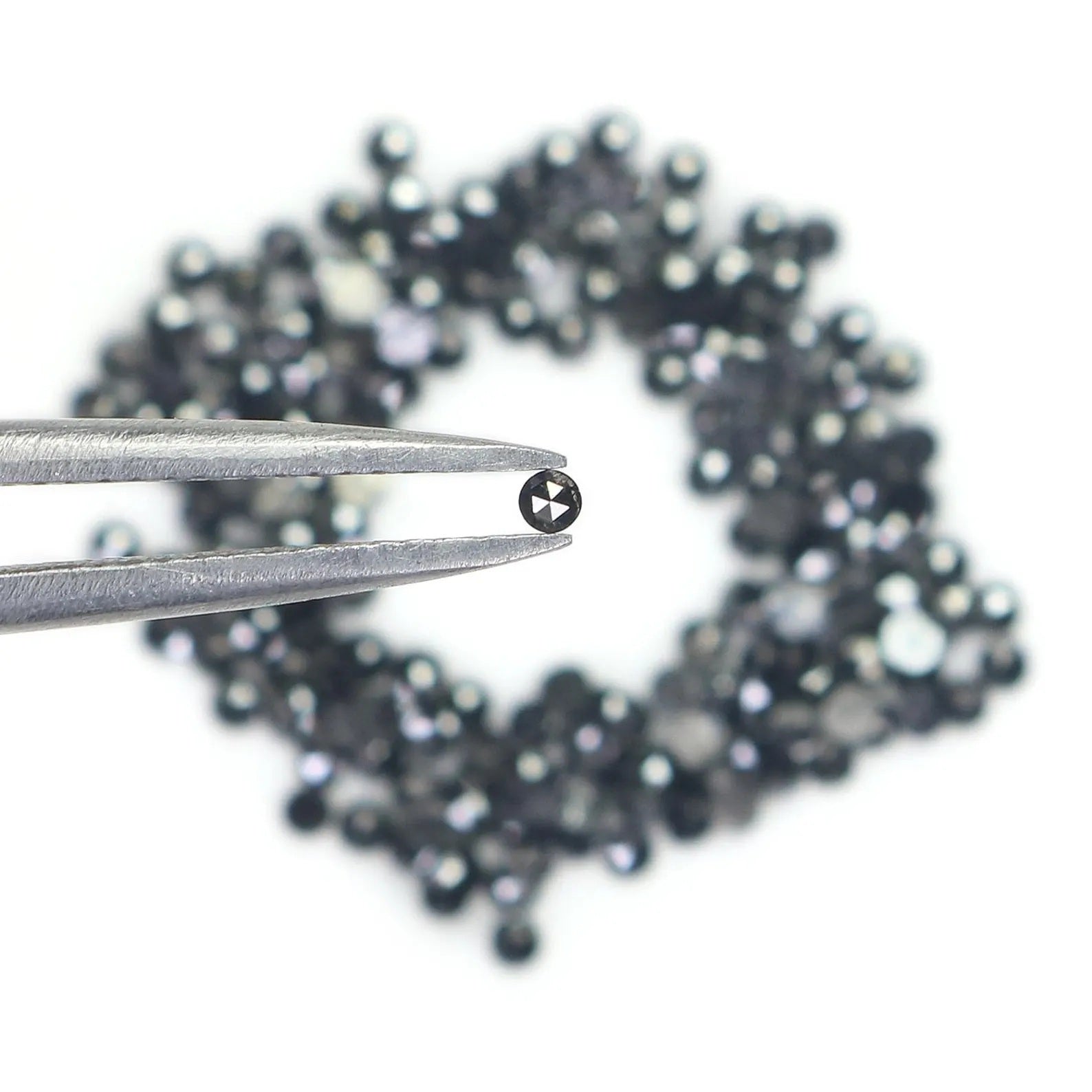 2.86 CT Natural Loose Round Shape Diamond Black Color Round Diamond 1.60 MM Natural Loose Diamond Black Color Round Rose Cut Diamond NQ1819