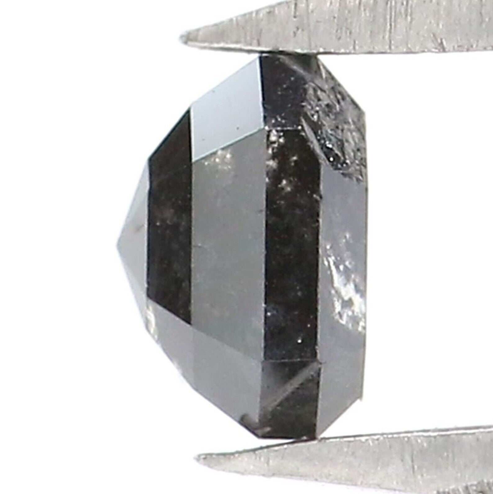 0.40 Ct Natural Loose Emerald Shape Diamond Salt And Pepper Emerald Diamond 4.00 MM Natural Black Grey Color Emerald Rose Cut Diamond NQ9403