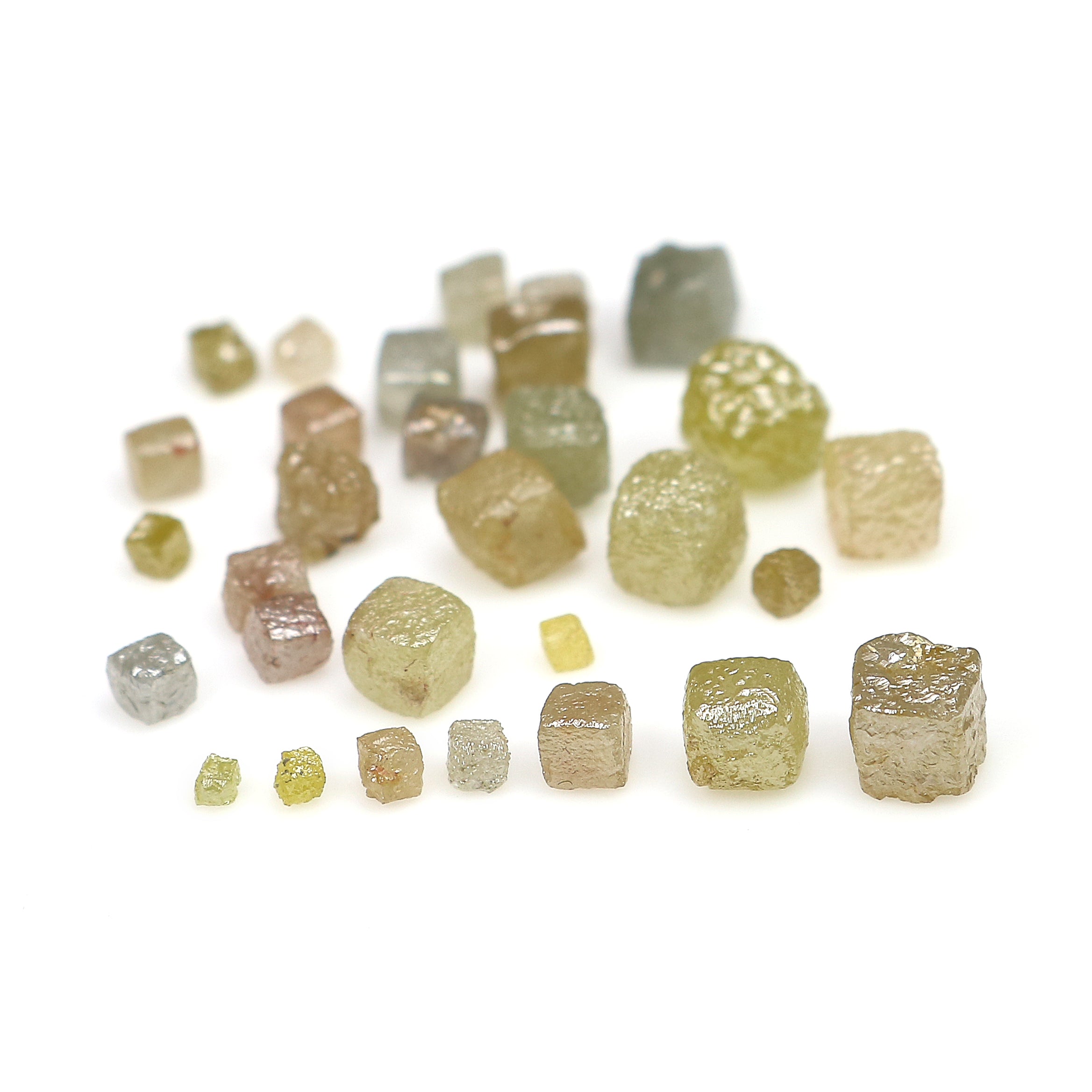 Natural Loose Rough Cube Shape Diamond Mix Color Rough Cut Diamond 1.00 to 4.00 MM 1.00 Ct Lot Uncut Rough Cube Irregular Cut Diamond Q73