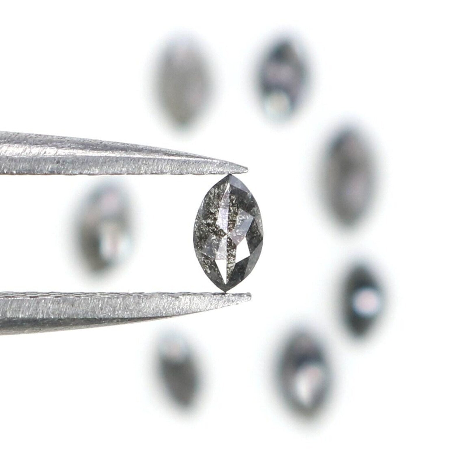 0.71 CT Natural Loose Marquise Shape Diamond Salt And Pepper Marquise Diamond 4.80 MM Natural Black Grey Marquise Rose Cut Diamond NQ2272