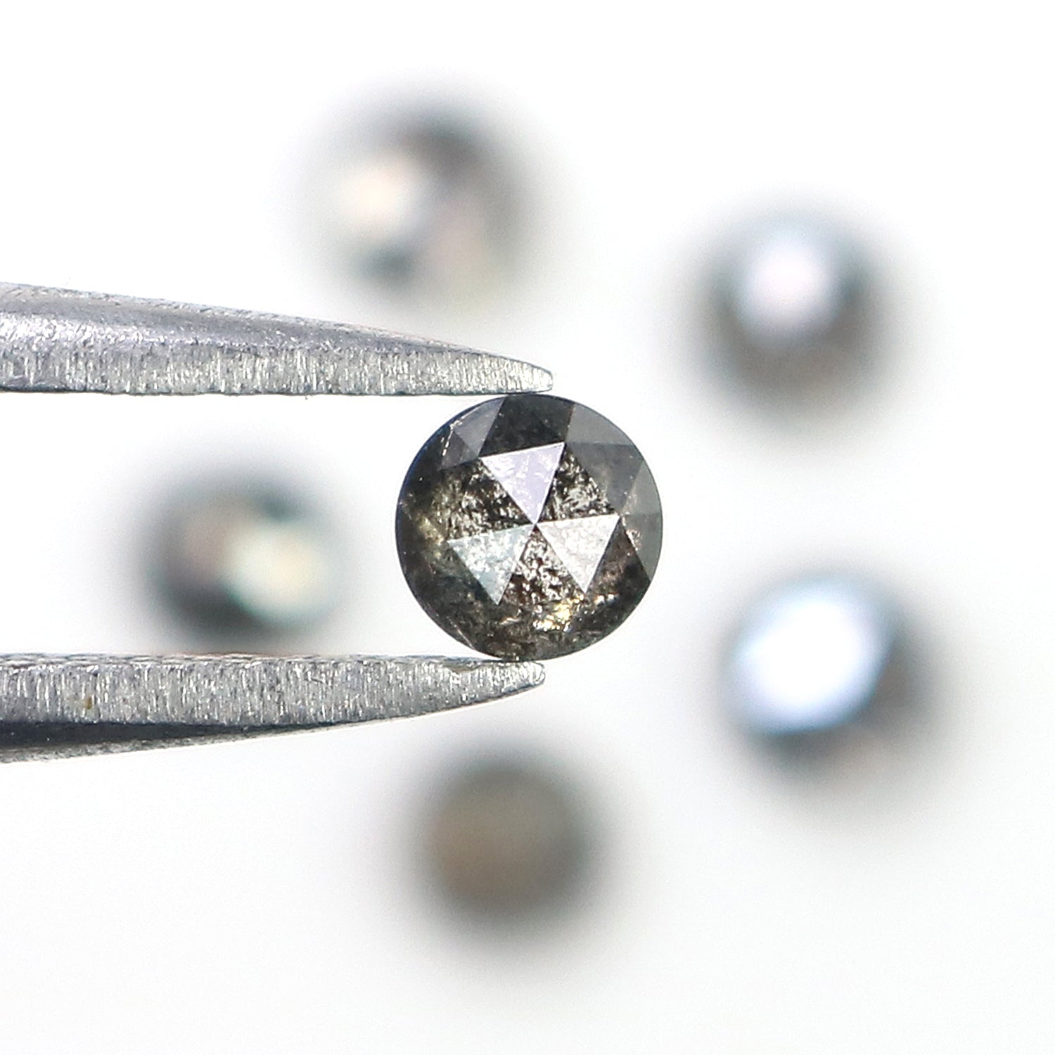 1.16 Ct Natural Loose Round Rose Cut Diamond Salt And Pepper Round Shape Diamond 3.50 MM Natural Black Grey Round Rose Cut Diamond LQ2785