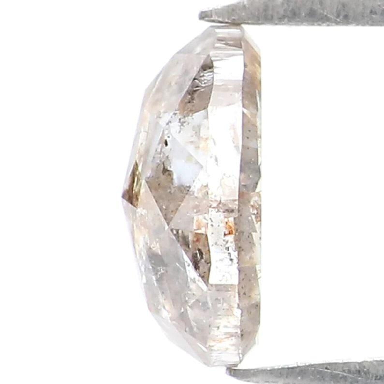 0.48 Ct Natural Loose Oval Shape Diamond Salt And Pepper Oval Diamond 5.65 MM Natural Loose Diamond Grey Color Oval Rose Cut Diamond NQ1663