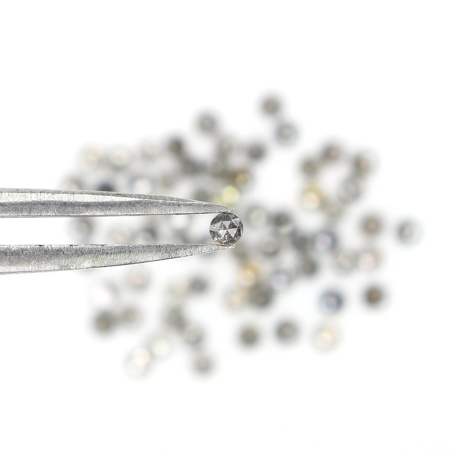 2.39 Ct Natural Loose Round Rose Cut Diamond Salt And Pepper Diamond 1.90 MM Natural Diamond Black Grey Color Round Rose Cut Diamond NQ2503