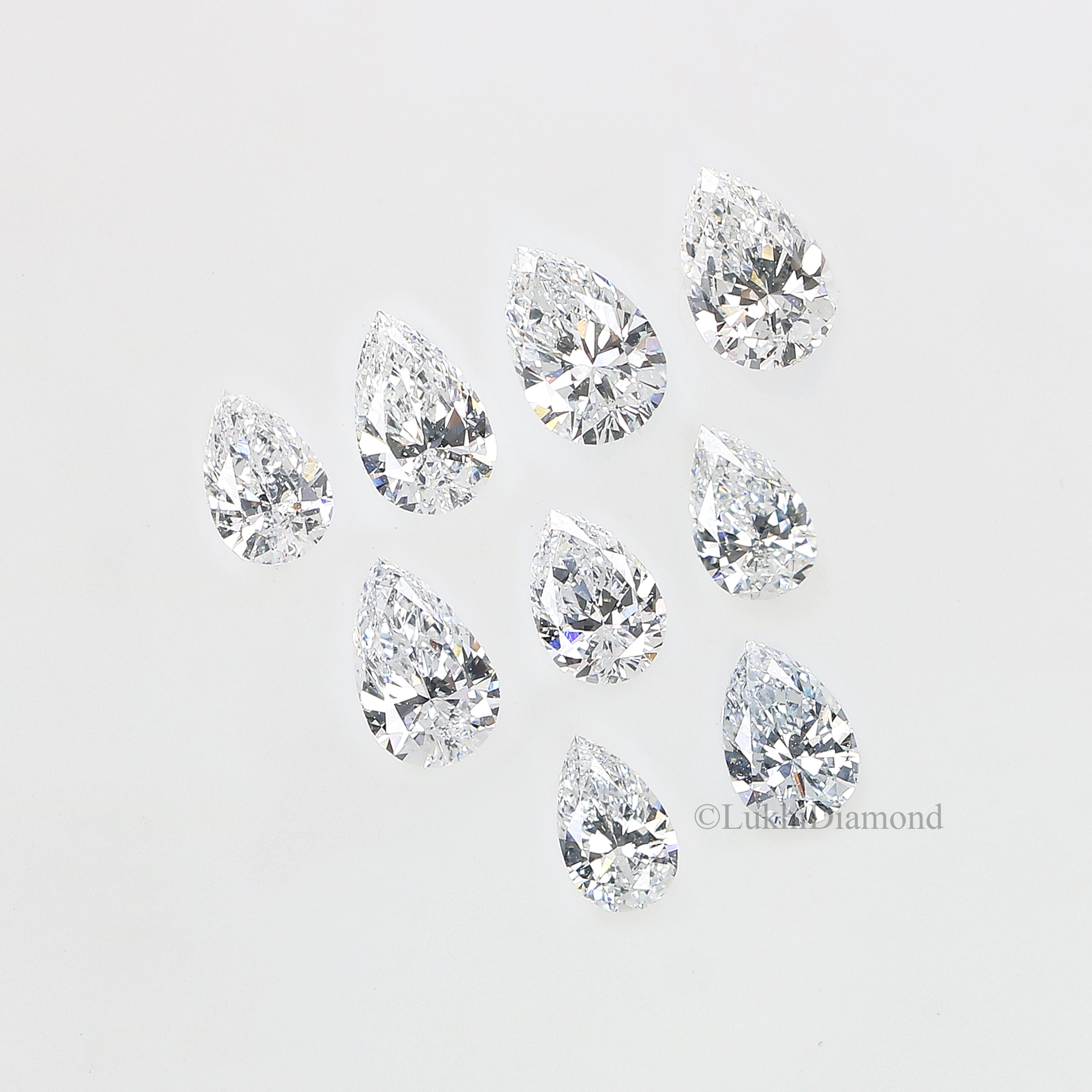 Pear Cut Lab Grown Diamond 3X2/4X3/5X3 MM Size Pear D/E/F Color VS Clarity Diamond 2 PCs Pair For Earring Gift For Her Engagement Ring Q115