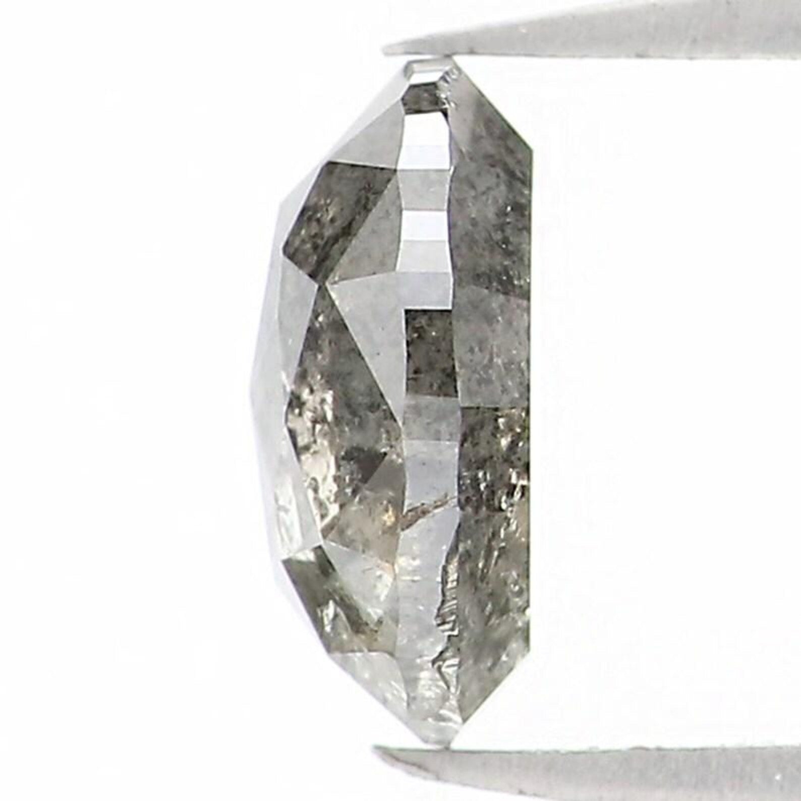 0.63 Ct Natural Loose Oval Shape Diamond Salt And Pepper Oval Cut Diamond 6.00 MM Natural Black Grey Color Oval Rose Cut Diamond NQ1529