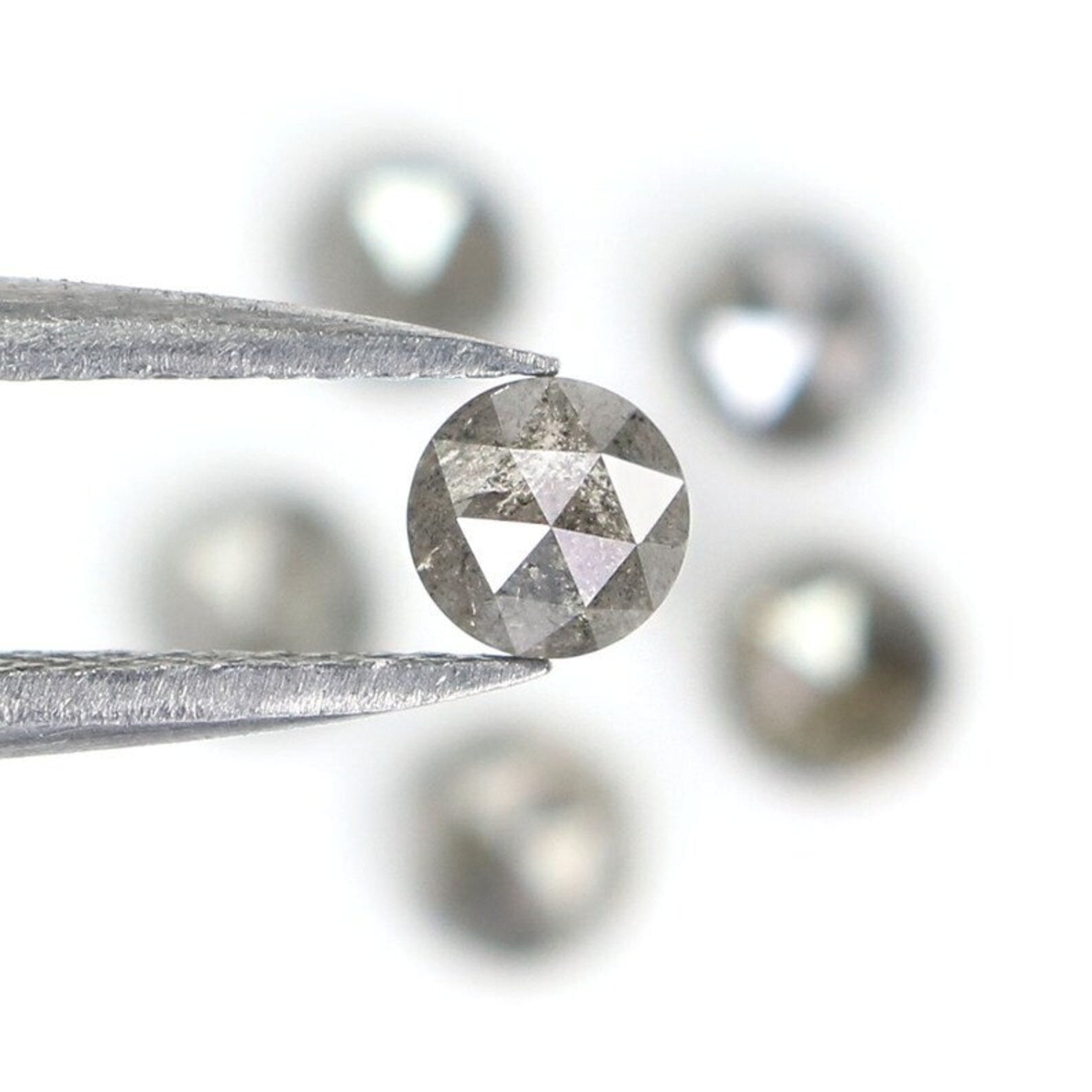 1.81 CT Natural Loose Round Shape Diamond Salt And Pepper Round Cut Diamond 3.90 MM Natural Black Grey Color Round Rose Cut Diamond NQ2060