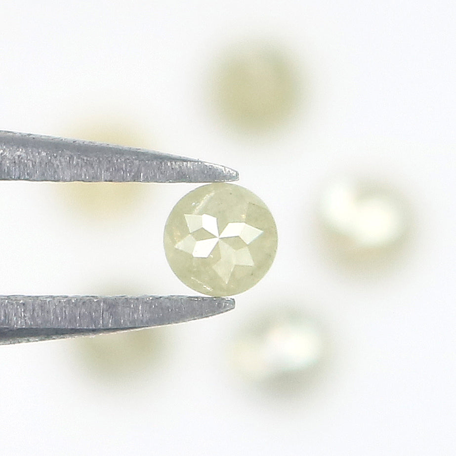Natural Loose Rose Cut Grey Green Diamond Color 0.91 CT 3.10 MM Round Rose Cut Shape Diamond KR1318