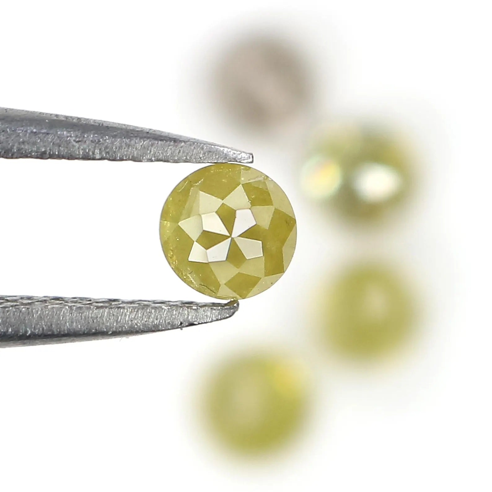 1.43 CT Natural Loose Round Rose Cut Diamond Grey Color Round Shape Diamond 3.70 MM Natural Loose Yellow Color Round Rose Cut Diamond NQ1775