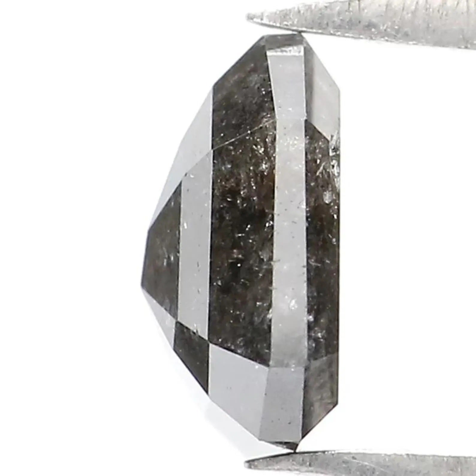 0.90 CT Natural Loose Shield Shape Diamond Salt And Pepper Shield Diamond 6.30 MM Natural Loose Black Color Shield Rose Cut Diamond NQ9209