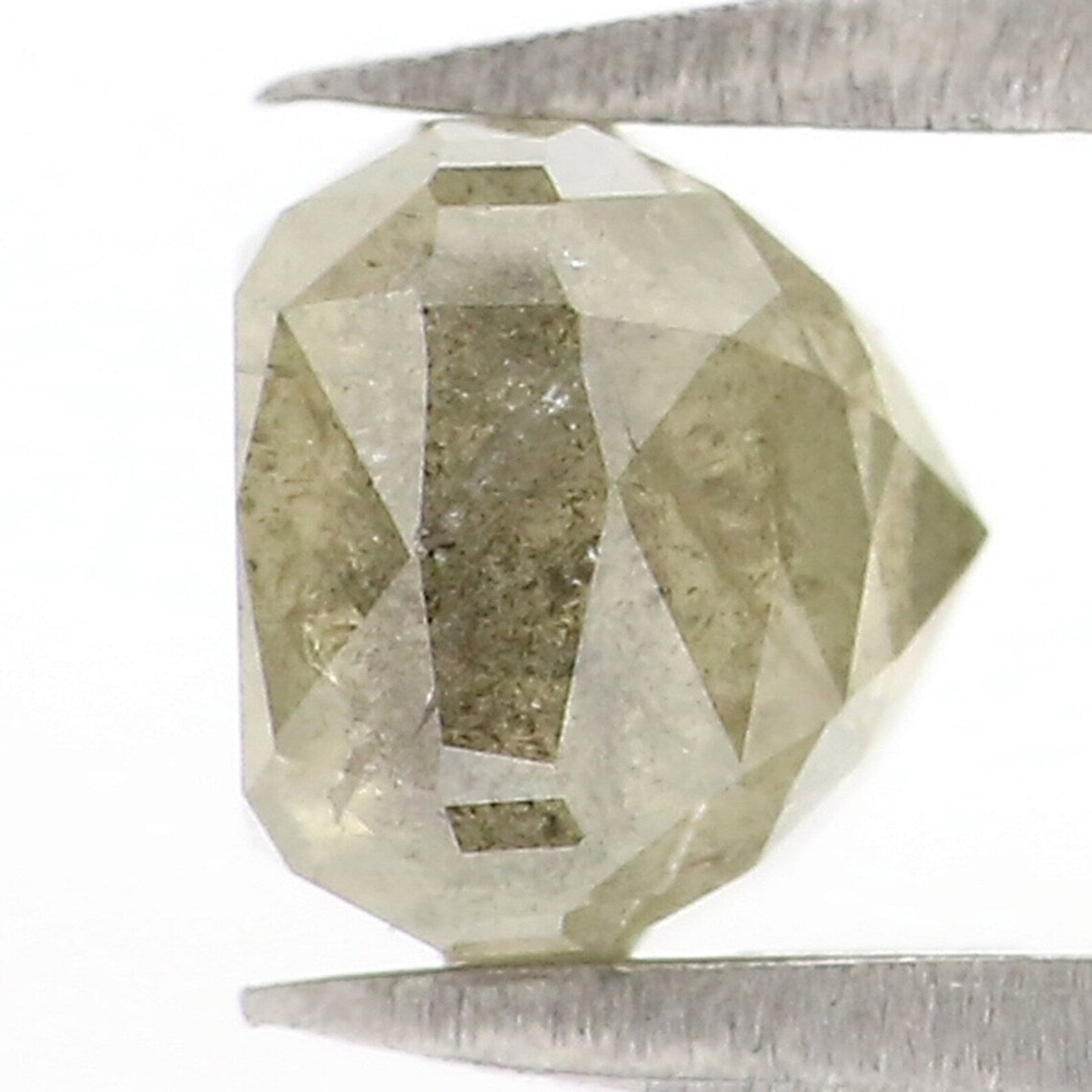 1.28 CT Natural Loose Cushion Shape Diamond Green Color Cushion Diamond 5.20 MM Natural Diamond Green Color Cushion Rose Cut Diamond NQ2381