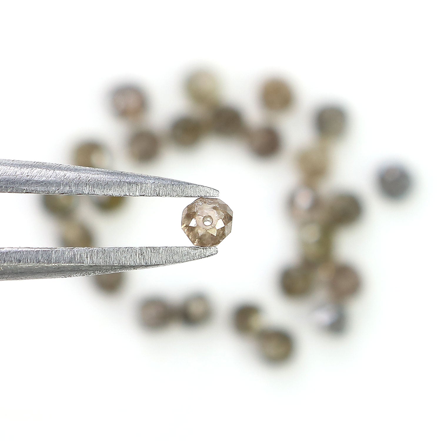 2.21 CT Natural Loose Bead Shape Diamond Brown Color Bead Cut Diamond 2.30 MM Natural Loose Brown Color Diamond Bead Rose Cut Diamond LQ1681
