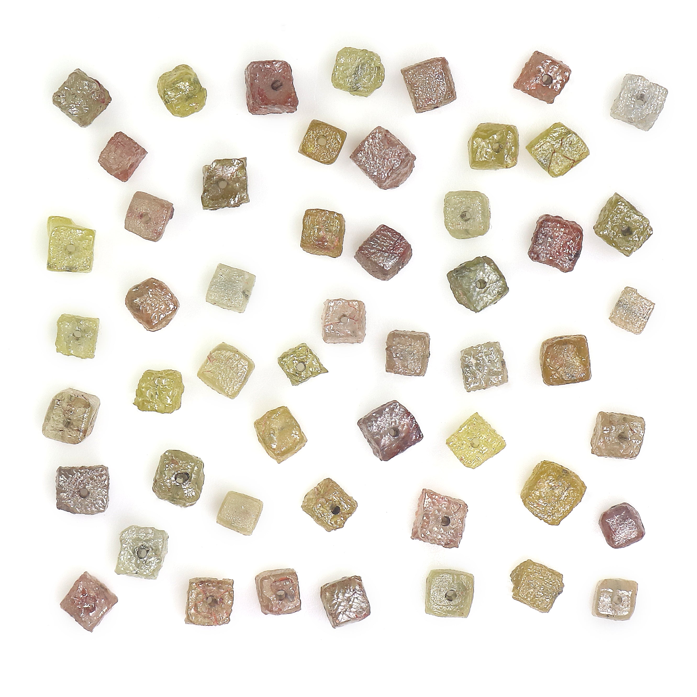 Natural Loose Rough Cube Diamond Mix Color Bead Cut Diamond 2.00 To 3.00 MM 1.00 Ct Lot Uncut Drilled Bead Rough Irregular Cut Diamond Q128