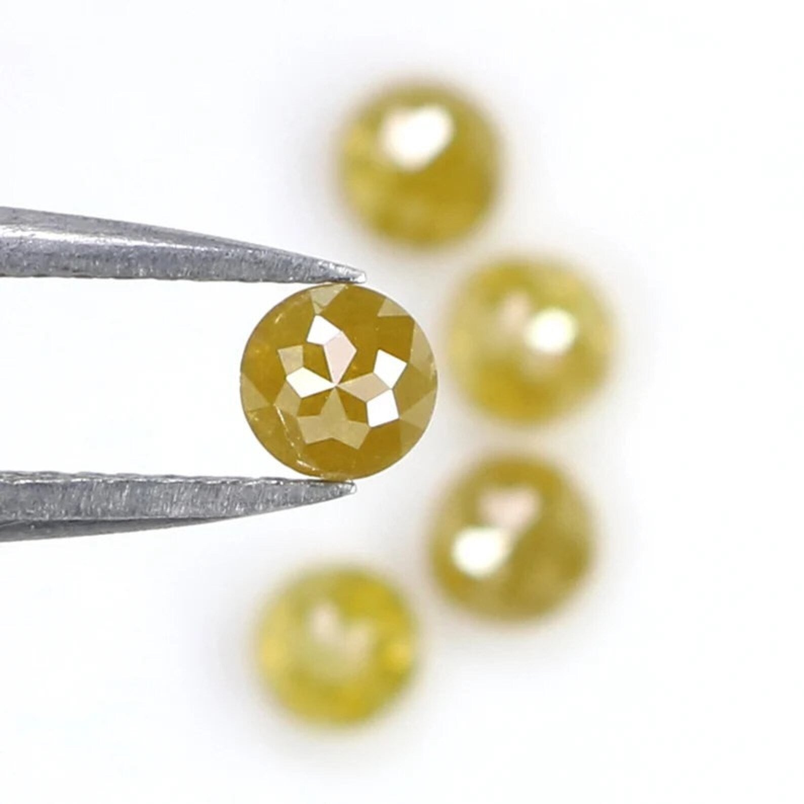 1.44 CT Natural Loose Round Shape Diamond Yellow Color Round Cut Diamond 3.70 MM Natural Diamond Yellow Color Round Rose Cut Diamond NQ694