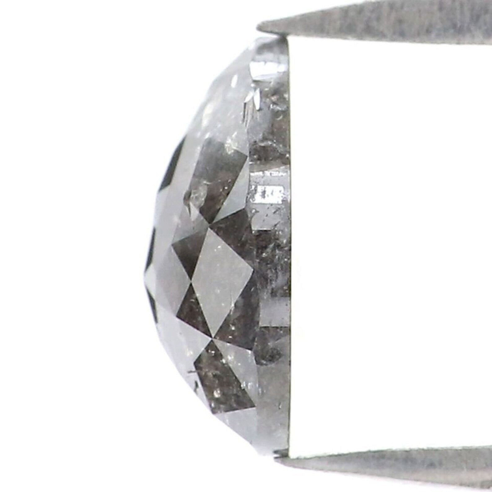 0.74 CT Natural Loose Pear Shape Diamond Salt And Pepper Pear Diamond 7.00 MM Natural Loose Black Grey Color Pear Rose Cut Diamond NQ9225
