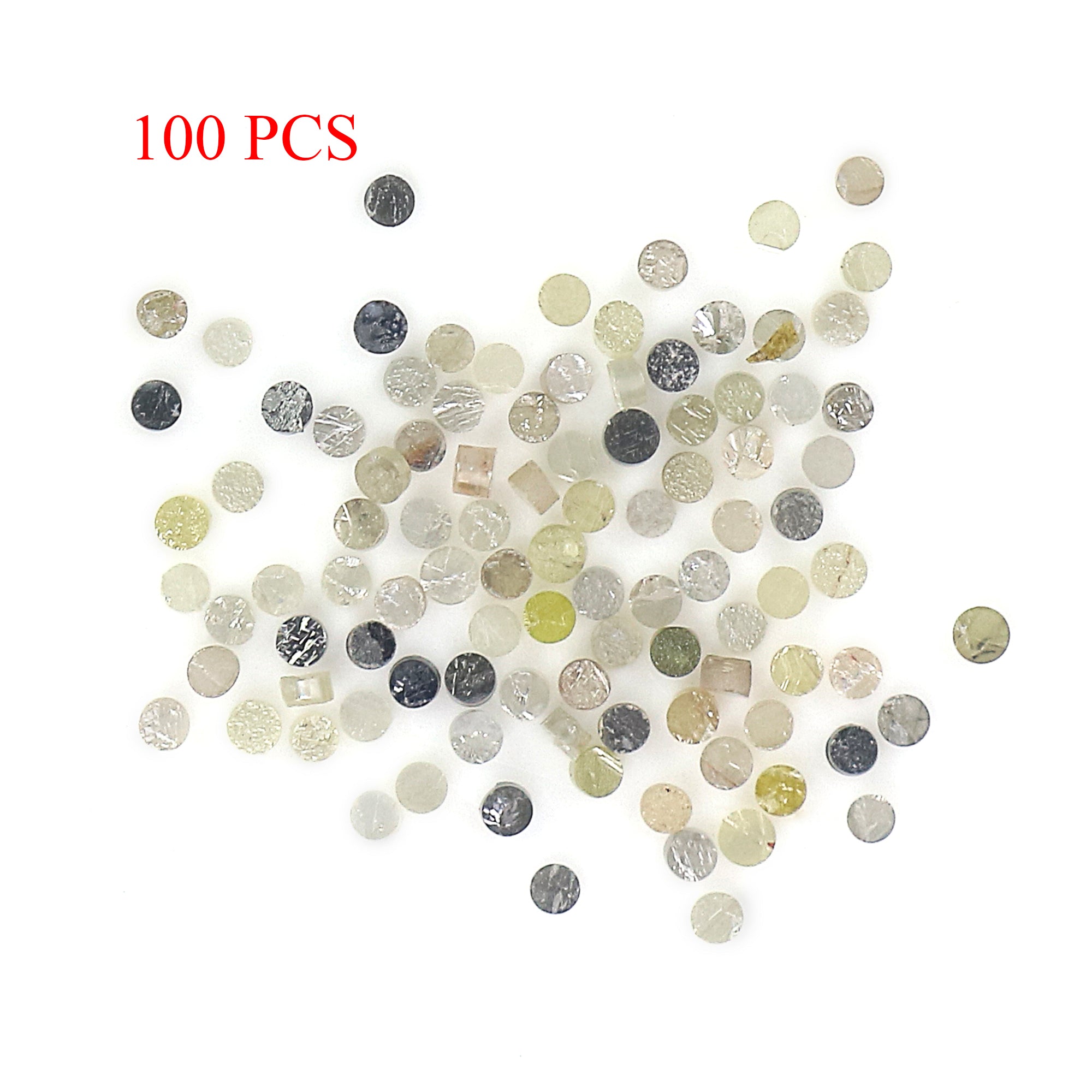 Natural Loose Rough Tablet Round Cut Diamond Mix Color Rough Shape Diamond 100 PCS Lot Round Uncut Diamond Rough Irregular Cut Diamond Q55