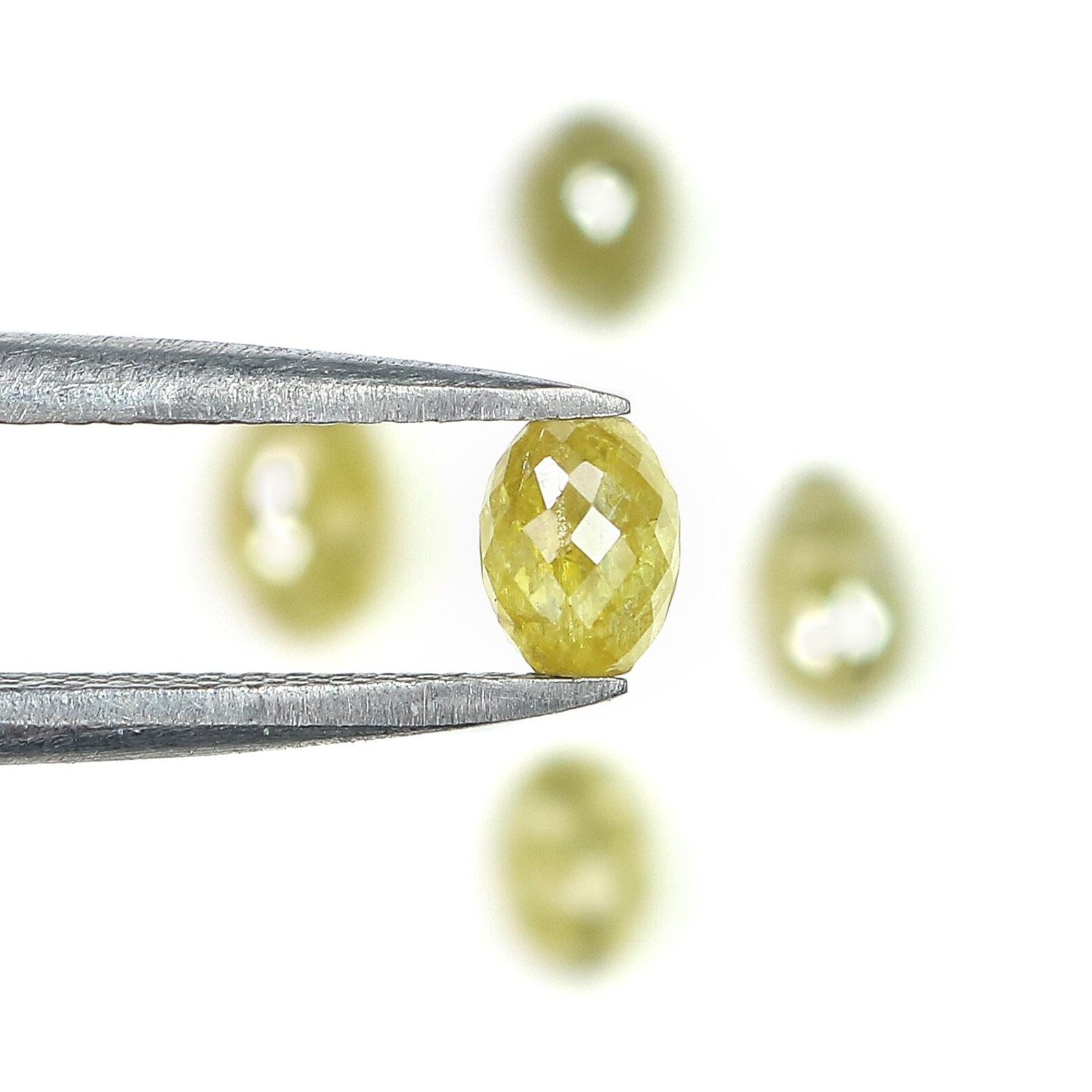 3.05 CT Natural Loose Egg Shape Bead Diamond Yellow Color Bead Diamond 4.75 MM Natural Loose Yellow Color Egg Shape Rose Cut Diamond NQ1783