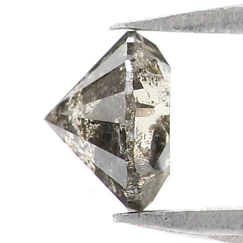 0.53 Ct Natural Loose Round Shape Diamond Salt And Pepper Round Diamond 4.85 MM Natural Black Grey Color Round Brilliant Cut Diamond NQ806