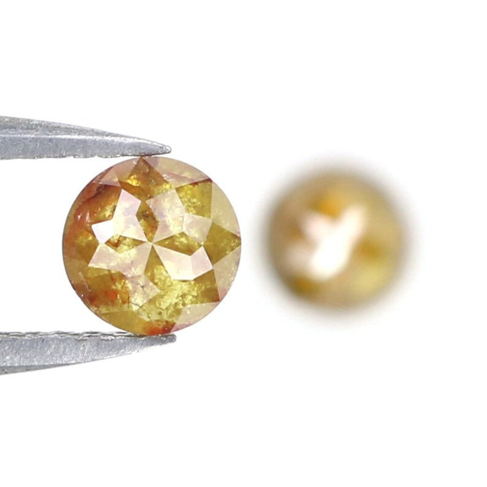 0.92 CT Natural Loose Round Shape Pair Diamond Brown Color Round Diamond 4.65 MM Natural Diamond Brown Color Round Rose Cut Diamond NQ1944