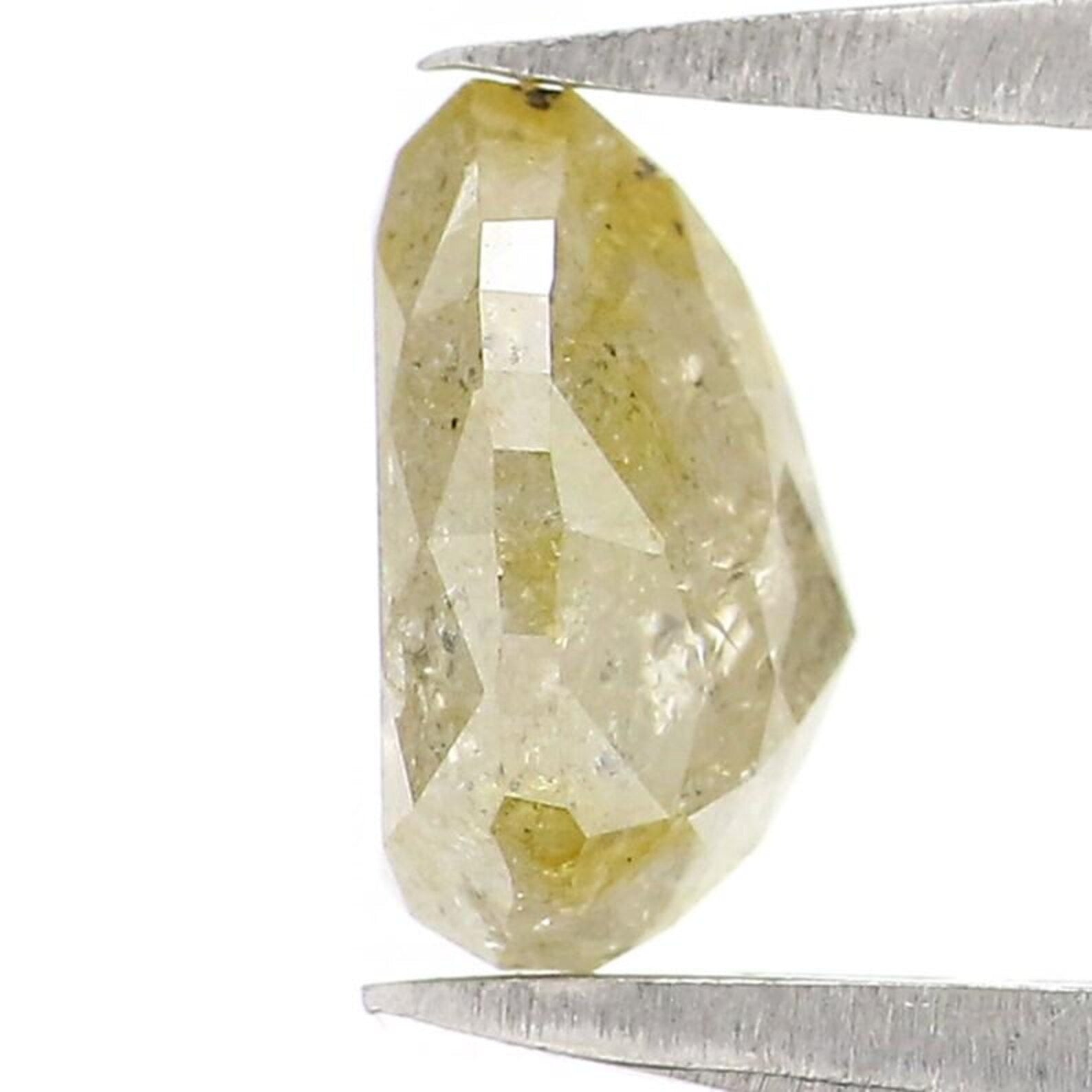 1.47 CT Natural Loose Pear Shape Diamond Yellow Color Pear Cut Diamond 7.40 MM Natural Diamond Green Color Pear Rose Cut Diamond NQ2377