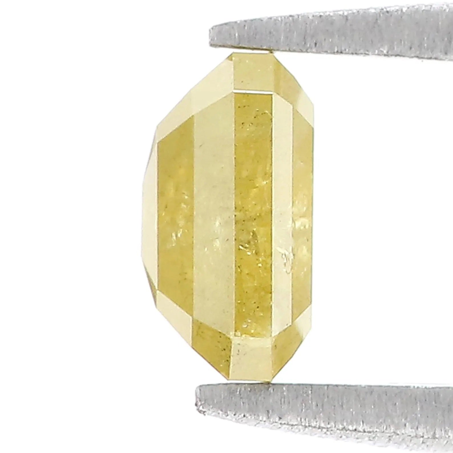 1.24 CT Natural Loose Emerald Shape Diamond Yellow Color Emerald Diamond 6.70 MM Natural Black Green Color Emerald Rose Cut Diamond QN630