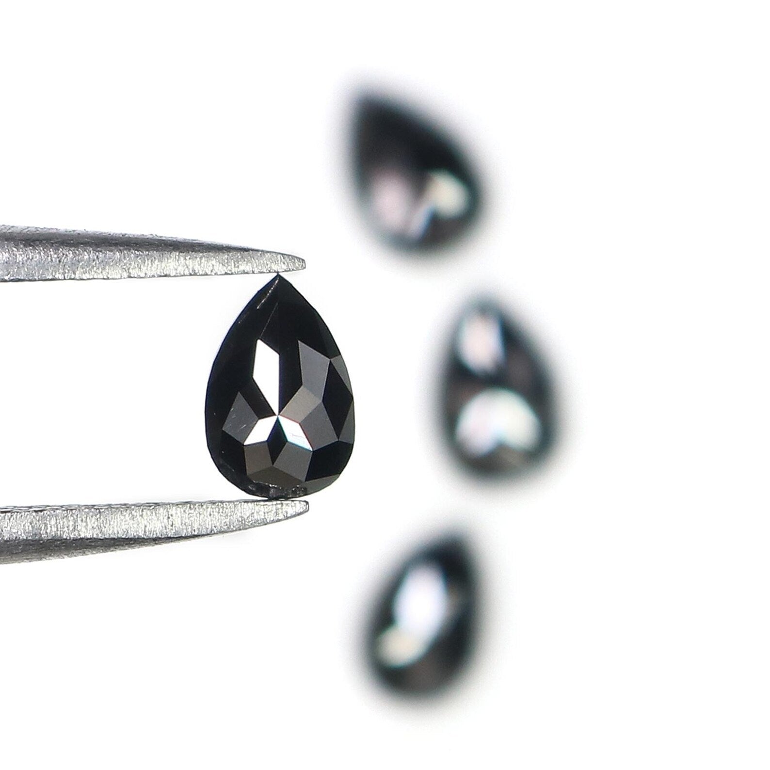 1.13 CT Natural Loose Pear Shape Diamond Black Color Pear Cut Diamond 5.90 MM Natural Loose Diamond Black Color Pear Rose Cut Diamond NQ2242