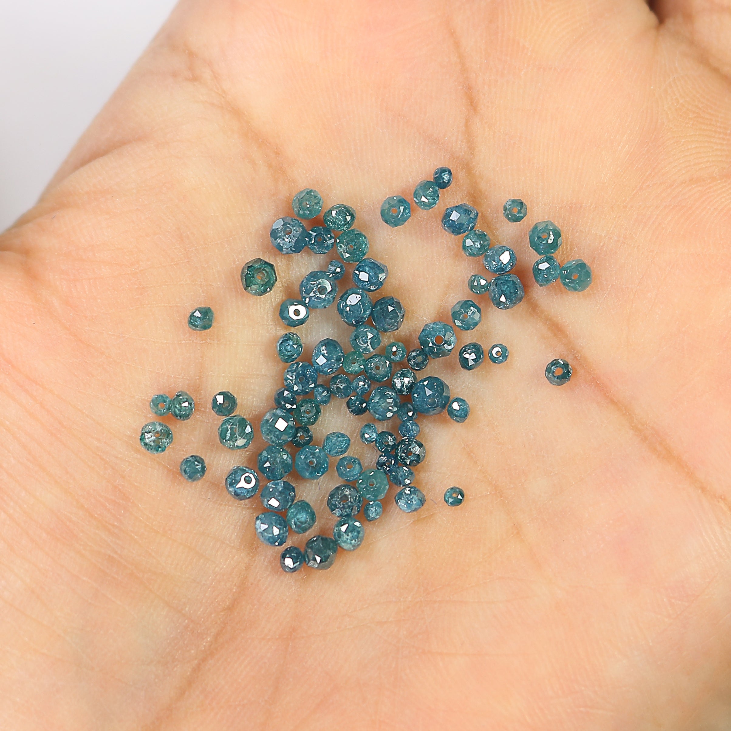 Natural Loose Bead Shape Diamond 1.50 to 3.50 MM Natural Blue Color Bead Diamond 1.00 CT Scoop Round Bead Cut Diamond Q49
