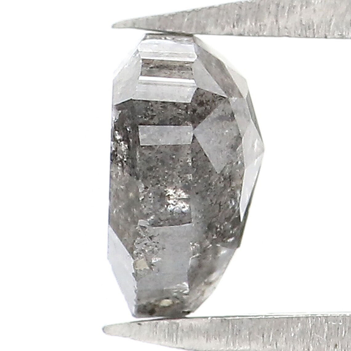 0.73 CT Natural Loose Heart Shape Diamond Salt And Pepper Heart Rose Cut Diamond 5.55 MM Black Grey Color Heart Rose Cut Diamond QL2469