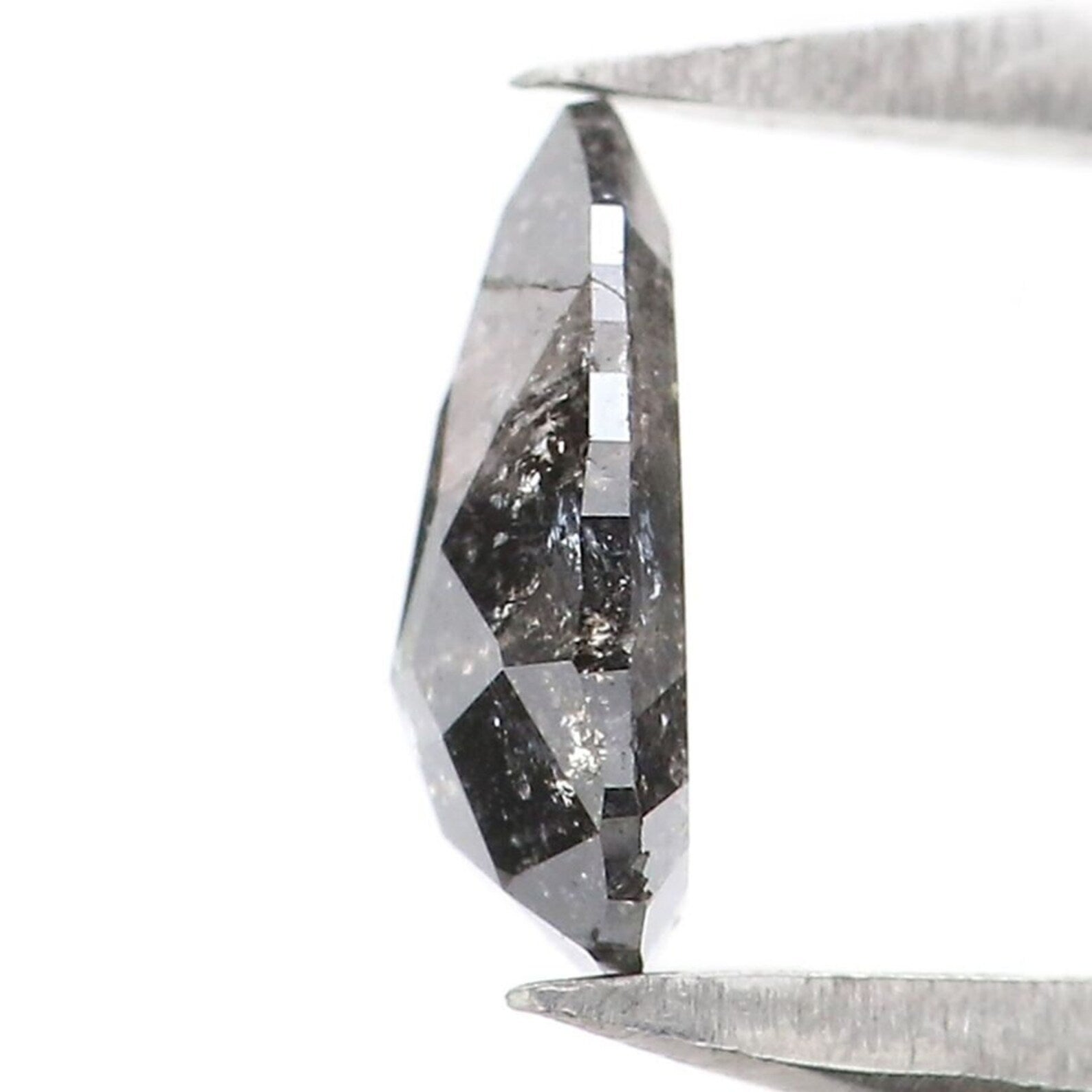 0.42 CT Natural Loose Pear Shape Diamond Salt And Pepper Pear Cut Diamond 6.45 MM Natural Loose Diamond Black Grey Color Pear Diamond NQ2117