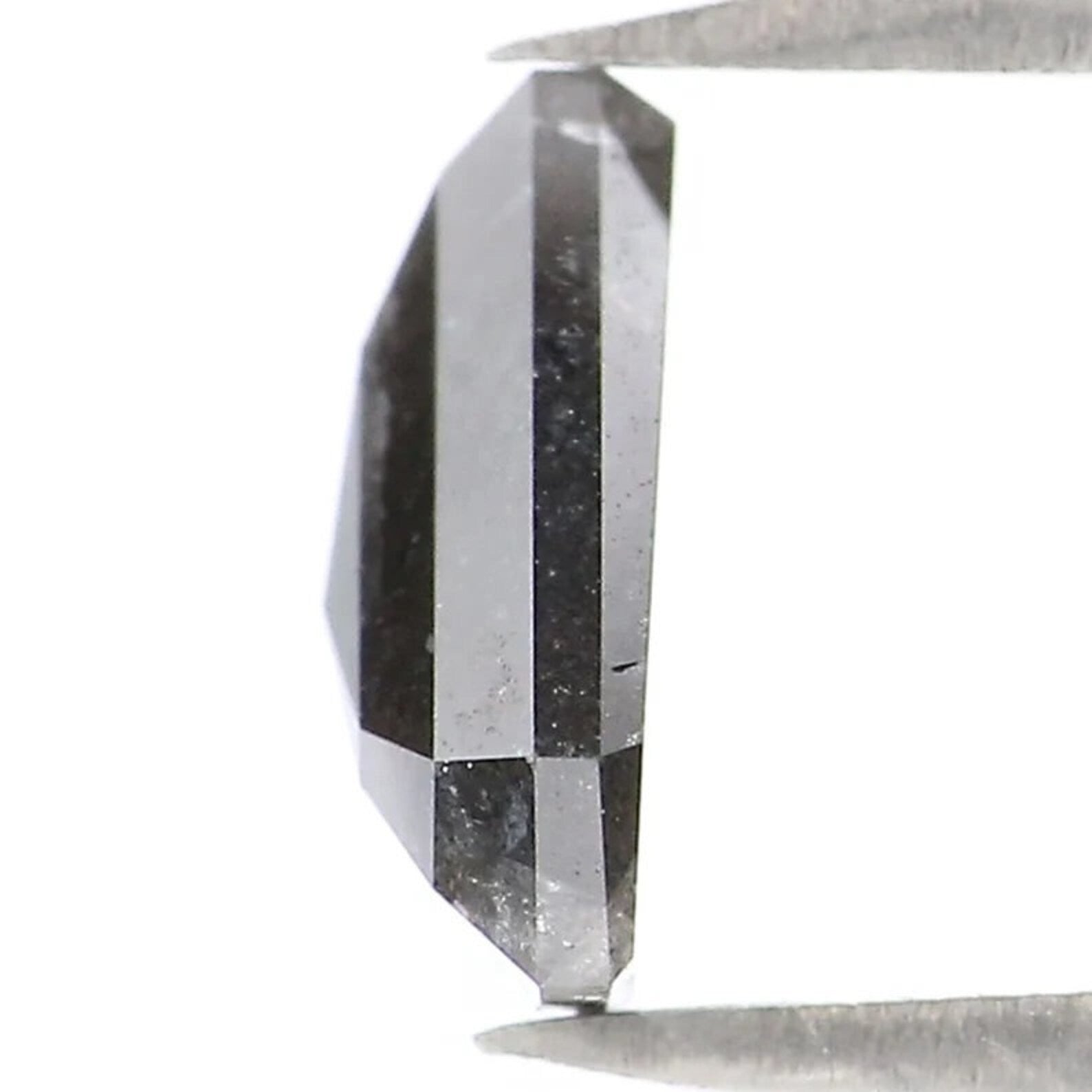 1.37 CT Natural Loose Shield Shape Diamond Salt And Pepper Shield Diamond 8.95 MM Natural Black Gray Color Shield Rose Cut Diamond NQ9449