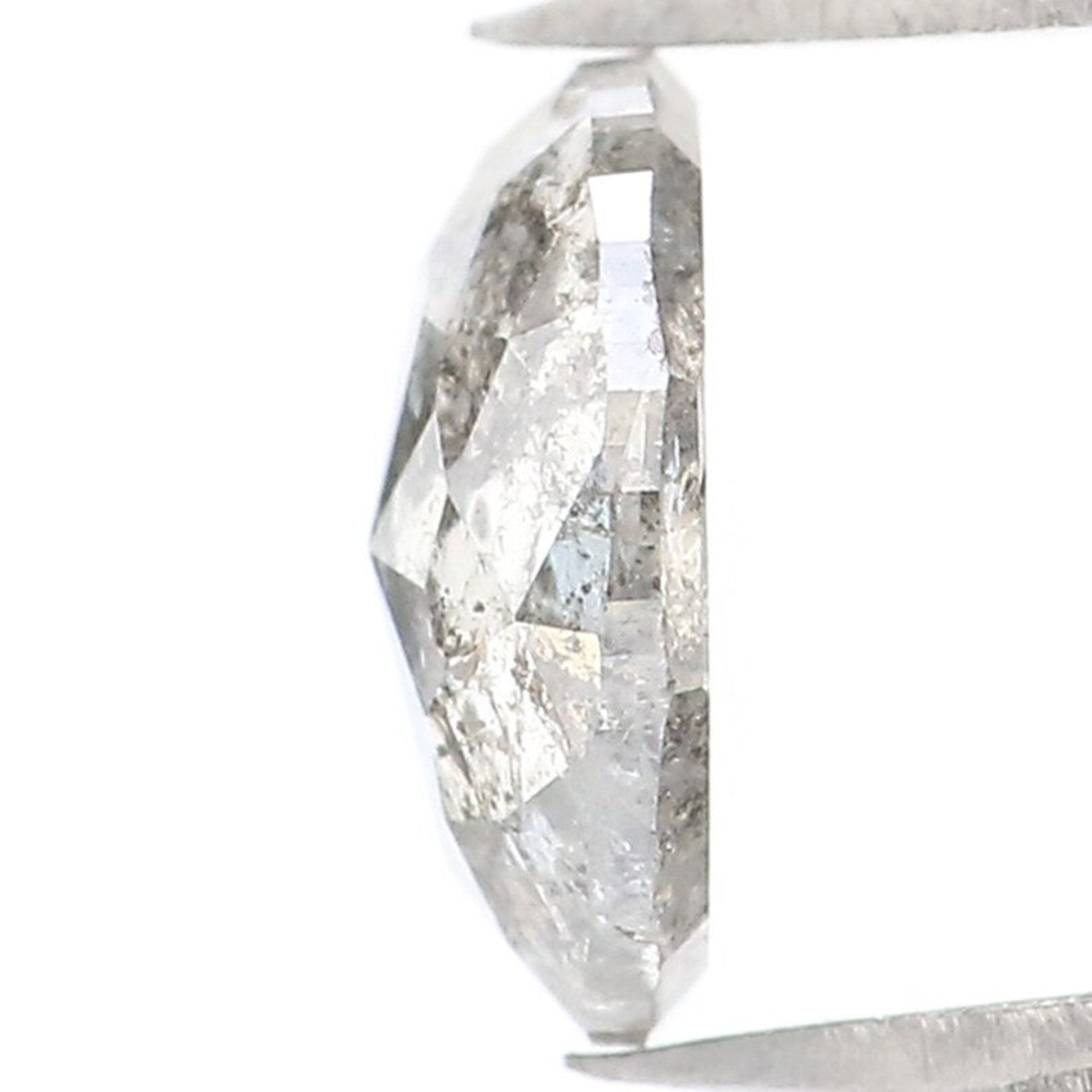 0.94 CT Natural Loose Half Moon Shape Diamond Salt And Pepper Half Moon Diamond Diamond 7.30 MM Black Grey Color Half Moon Cut Diamond QN725