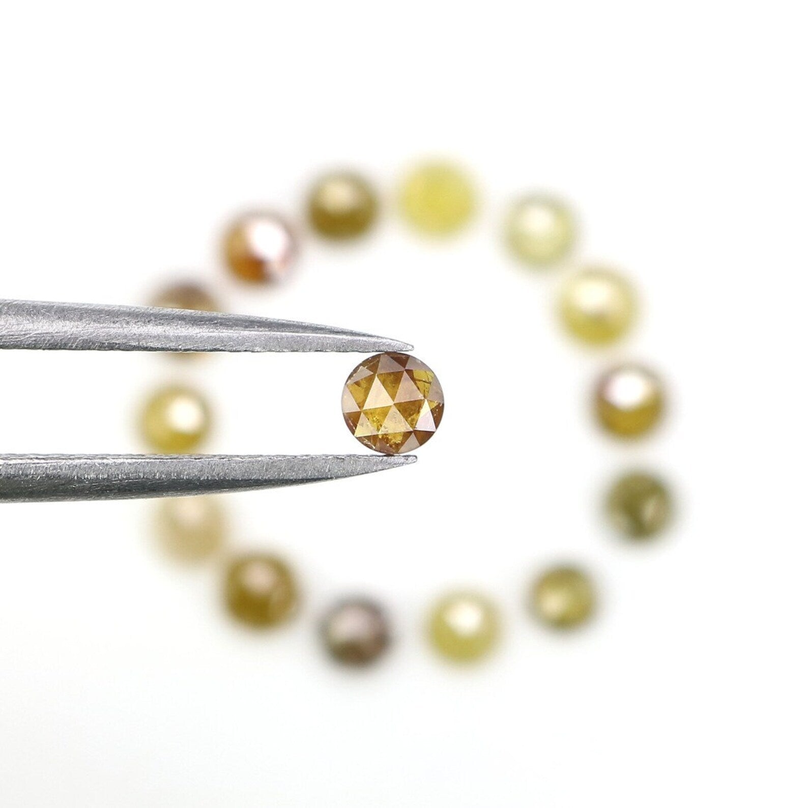 2.54 CT Natural Loose Round Rose Cut Diamond Yellow Brown Color Round Shape Diamond 3.10 MM Natural Loose Diamond Round Cut Diamond NQ2443