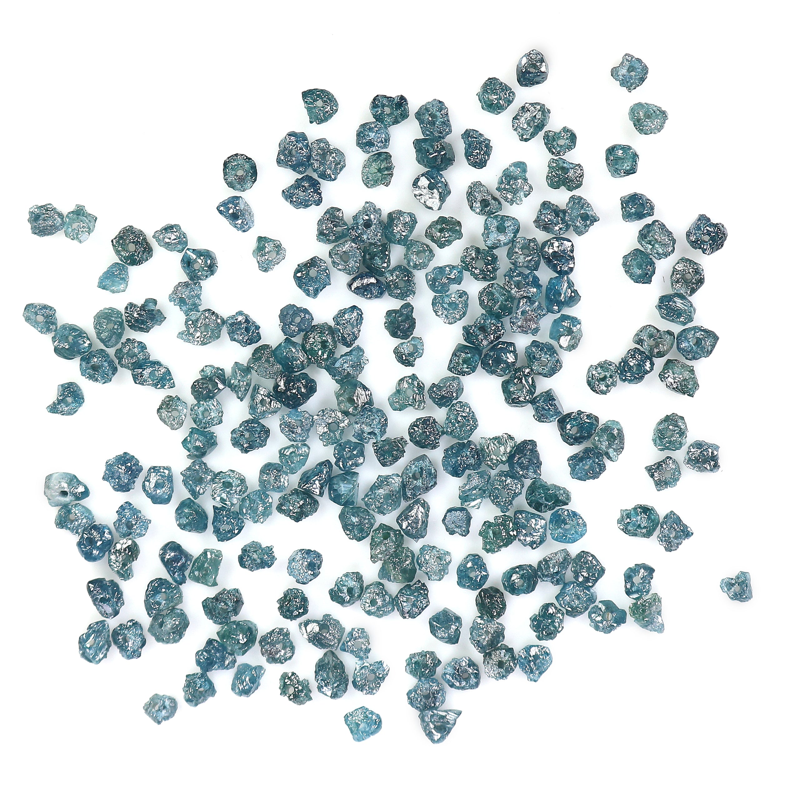 Natural Loose Rough Bead Shape Diamond Blue Color Rough Bead Cut Diamond 2.00 Ct Lot Uncut Drilled Bead Rough Irregular Cut Diamond Q172-1