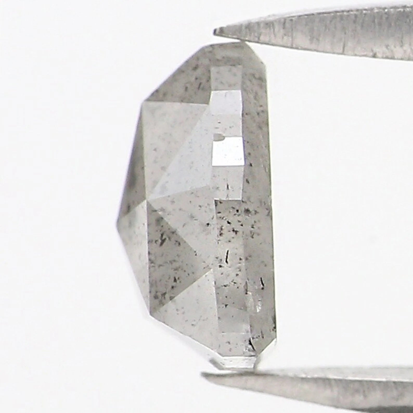 1.12 Ct Natural Loose Triangle Shape Diamond Salt And Pepper Triangle Cut Diamond 6.60 MM Black Grey Color Triangle Rose Cut Diamond QN8947