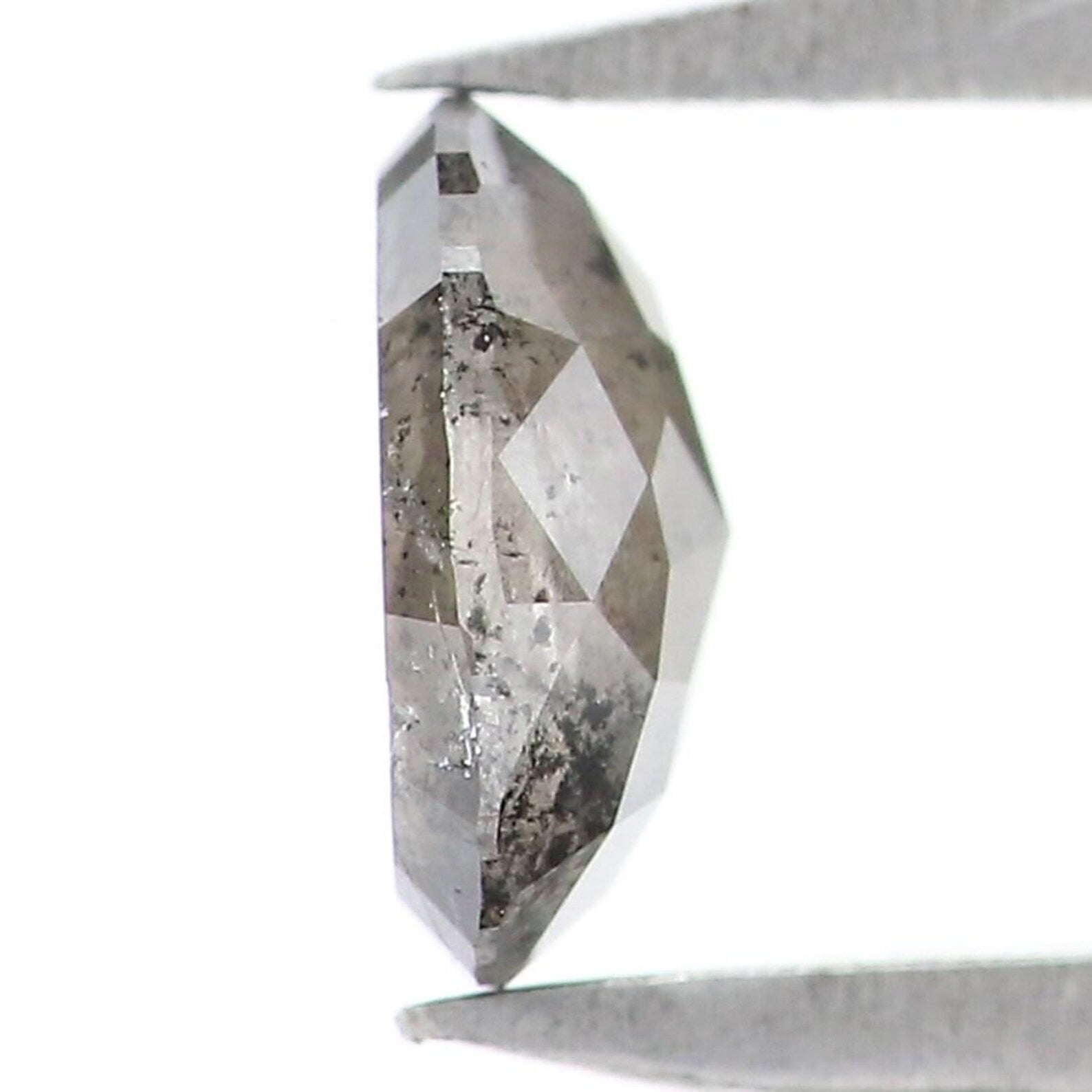 0.36 CT Natural Loose Oval Shape Diamond Salt And Pepper Oval Diamond 5.20 MM Natural Loose Black Grey Color Oval Rose Cut Diamond NQ2111