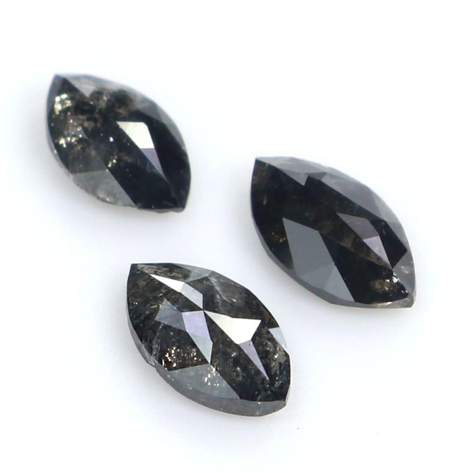 0.52 CT Natural Loose Marquise Shape Diamond Salt And Pepper Marquise Diamond 4.75 MM Black Gray Color Marquise Rose Cut Diamond NQ2109