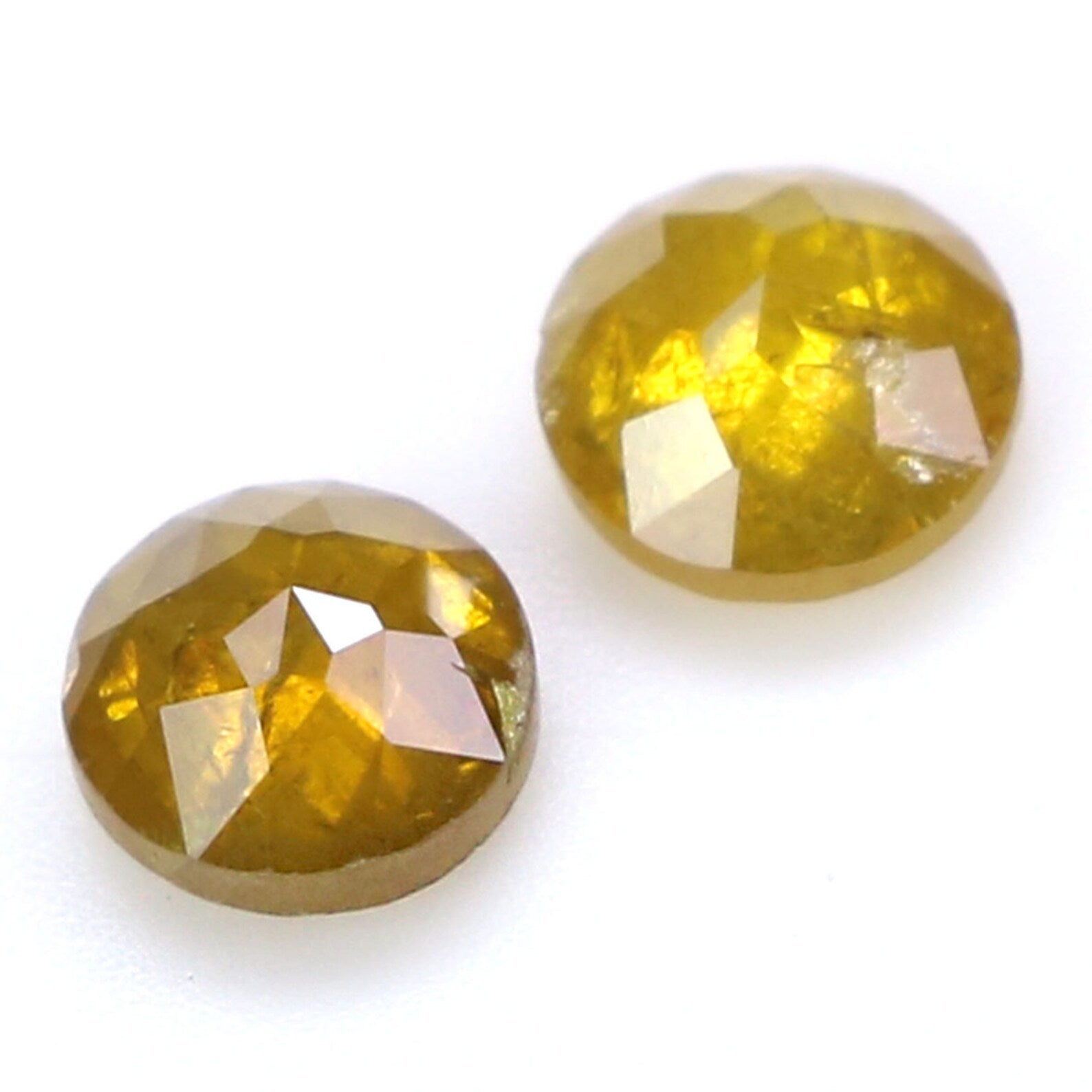 Natural Loose Rose Cut Coffee Yellow Color Diamond 0.48 CT 3.60 MM Round Rose Cut Shape Diamond N6520
