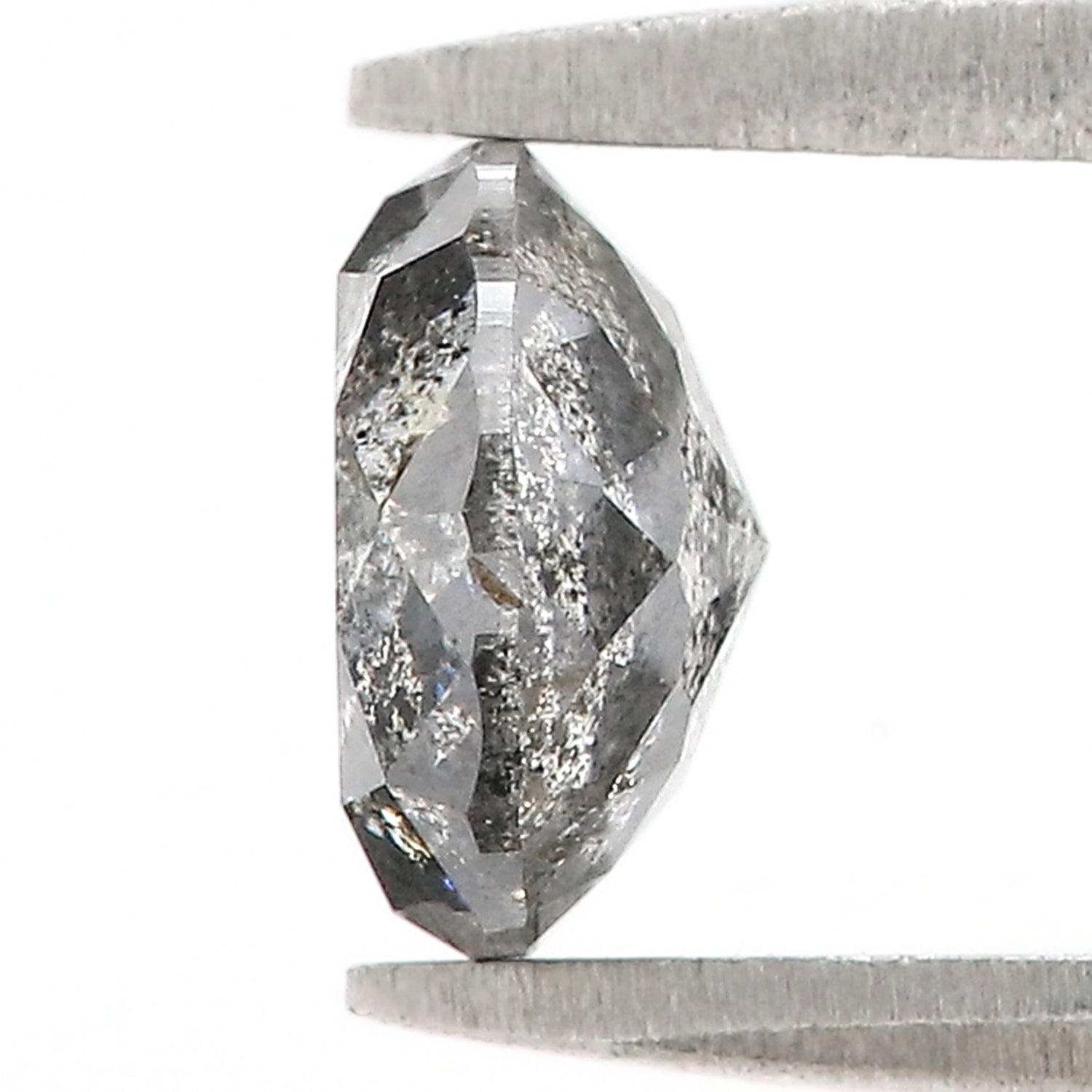 1.20 Ct Natural Loose Round Rose Cut Diamond Salt And Pepper Round Shape Diamond 6.50 MM Natural Black Grey Color Rose Cut Diamond L3613