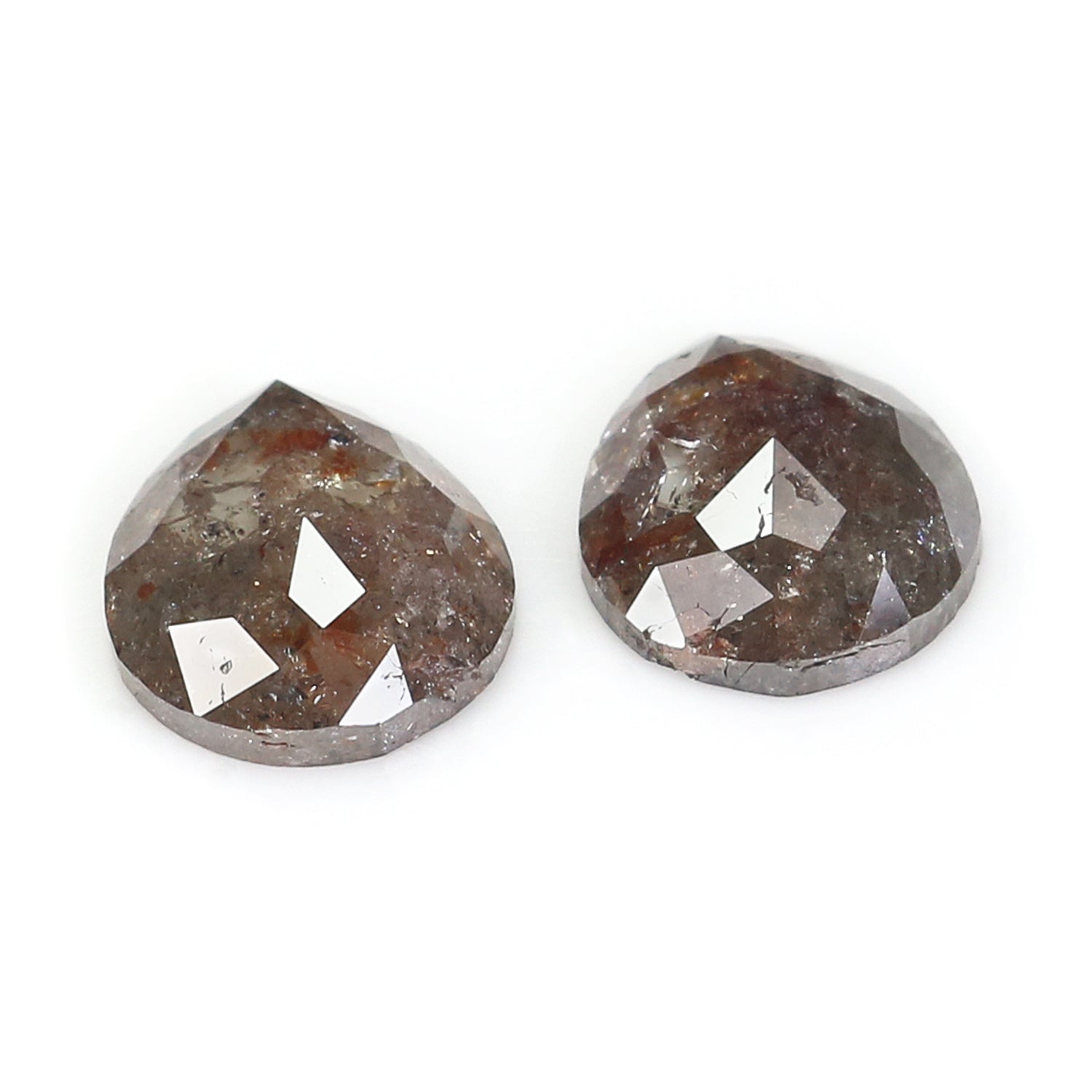 3.93 CT Natural Loose Pear Cut Pair Diamond Brown Color Pear Shape Diamond 9.85 MM Natural Loose Brown Diamond Pear Rose Cut Diamond L6618