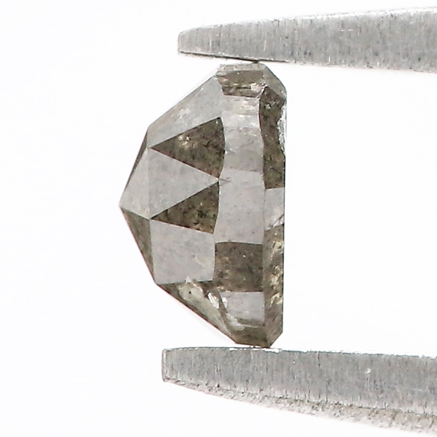 0.60 Ct Natural Loose Heart Shape Diamond Salt And Pepper Diamond 4.45 MM Natural Diamond Black Grey Color Heart Rose Cut Diamond QL6552