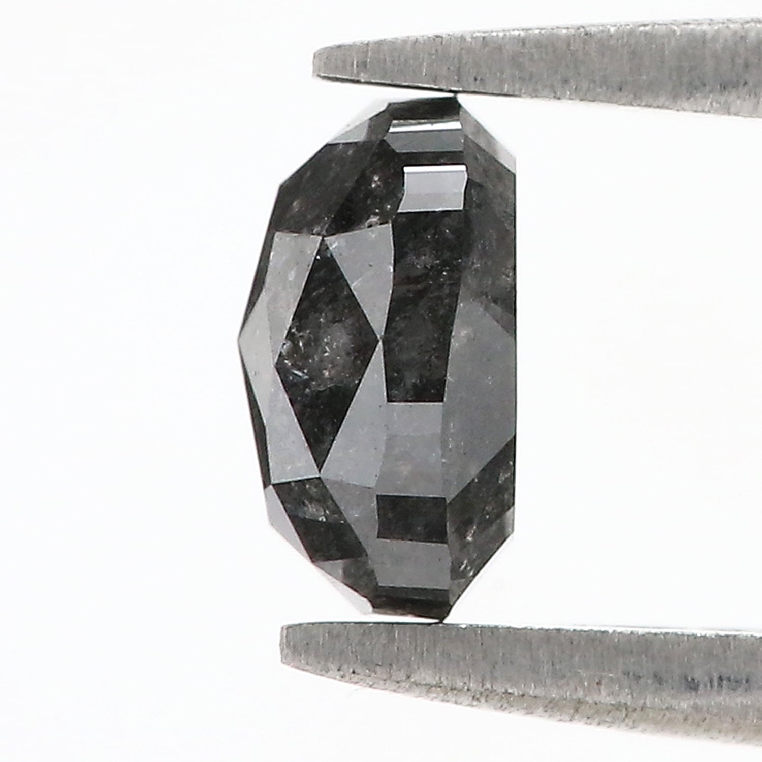 1.74 CT Natural Loose Cushion Shape Diamond Salt And Pepper Cushion Shape Diamond 6.95 MM Black Grey Color Cushion Rose Cut Diamond QL461
