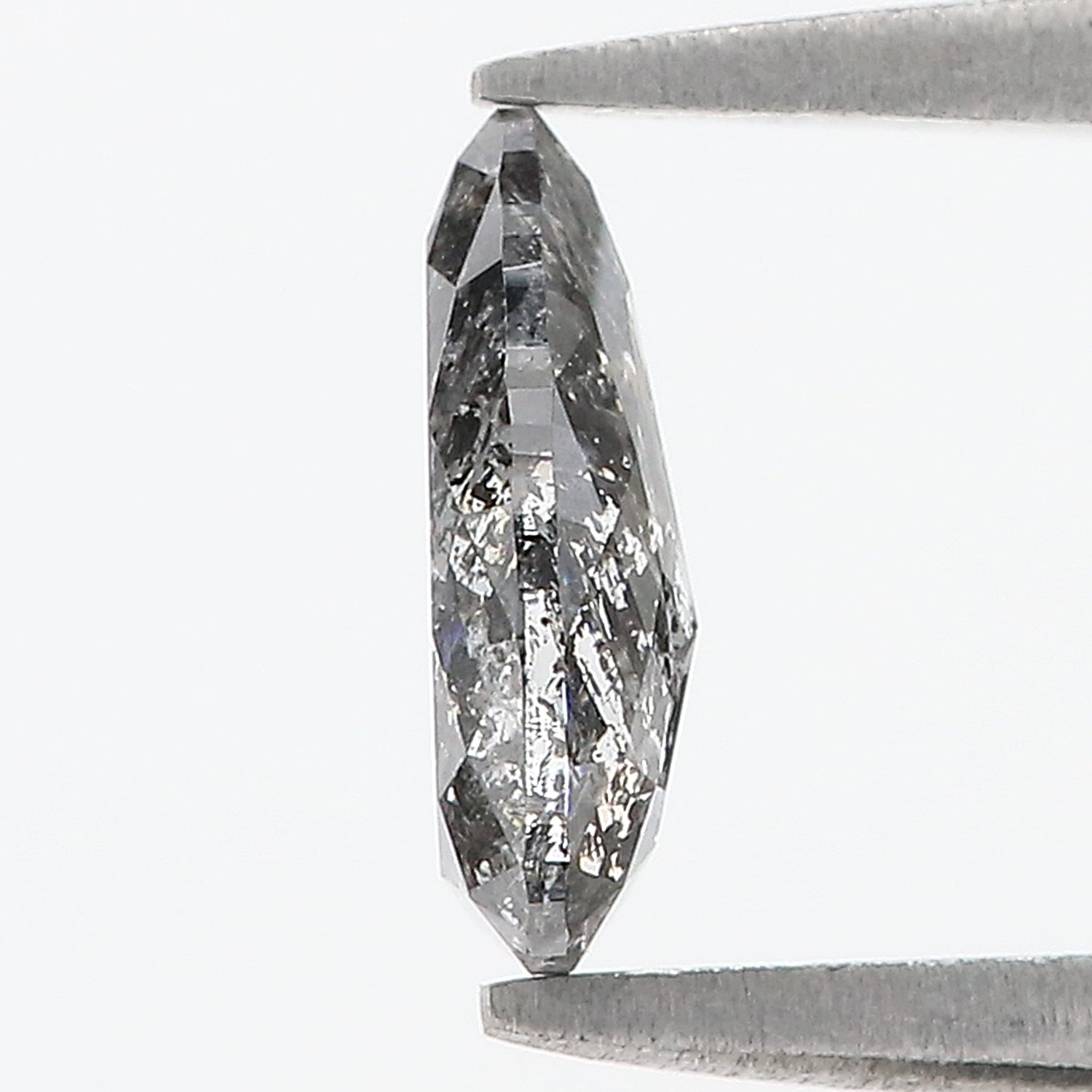 1.09 CT Natural Loose Pear Shape Diamond Salt And Pepper Pear Cut Diamond 8.70 MM Natural Black Grey Color Pear Rose Cut Diamond L3414