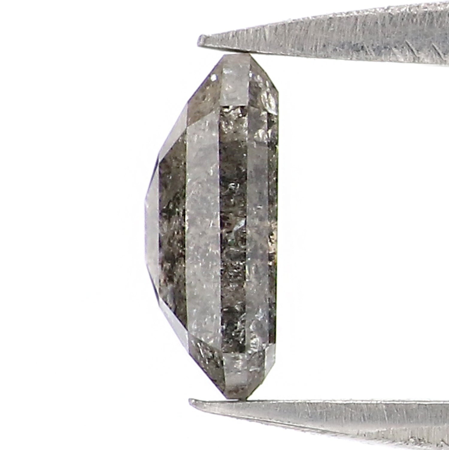 0.69 CT Natural Loose Emerald Shape Diamond Salt And Pepper Emerald Cut Diamond 6.15 MM Natural Black Grey Emerald Rose Cut Diamond LQ2945