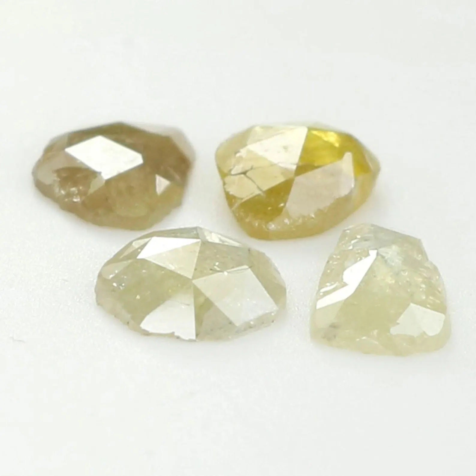 1.94 Ct Natural Loose Slice Shape Diamond Gray Color Slice Cut Diamond 7.65 MM Natural Diamond Yellow Color Slice Rose Cut Diamond NQ1192